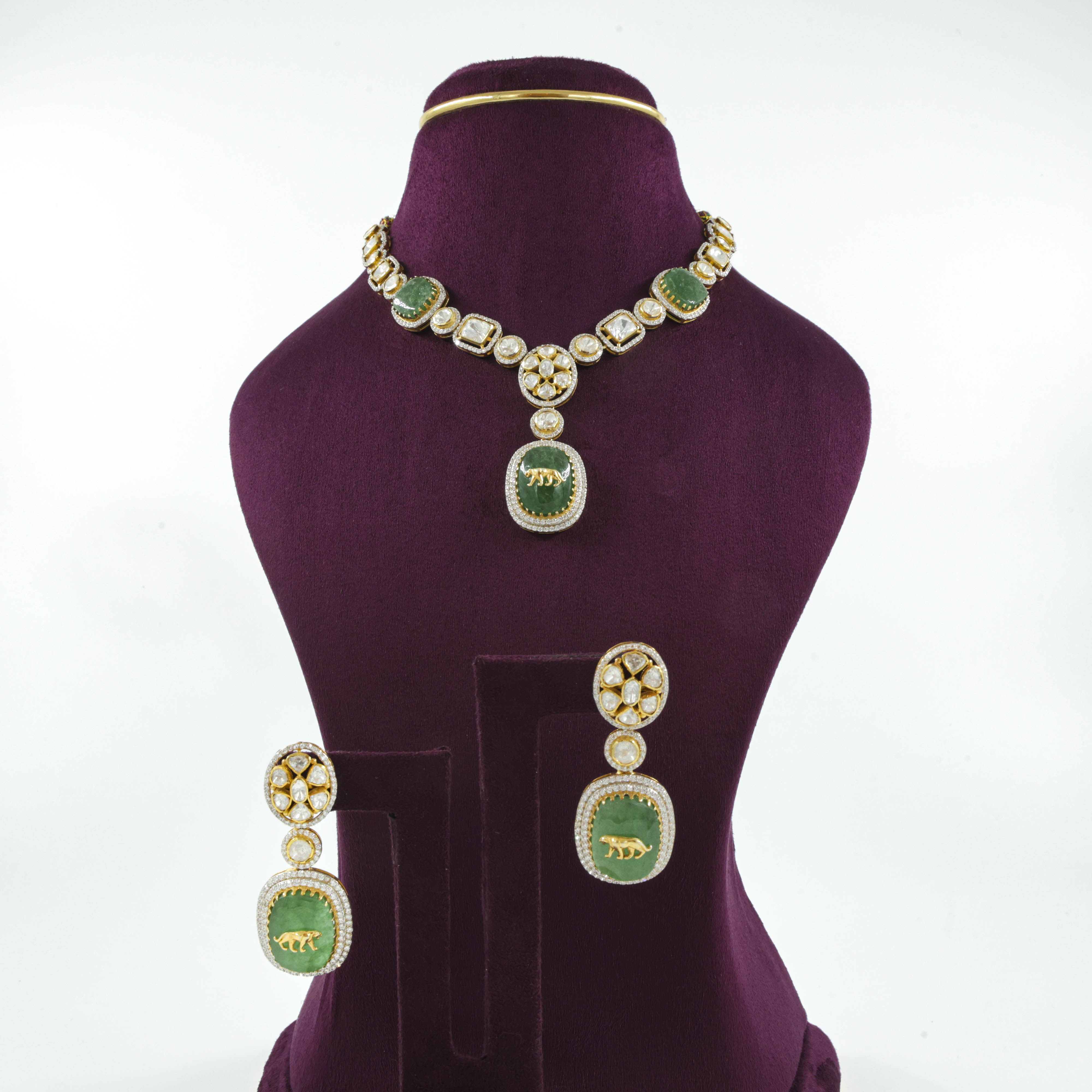 Saubhagya Jewellers - Emerald Tiger Necklace