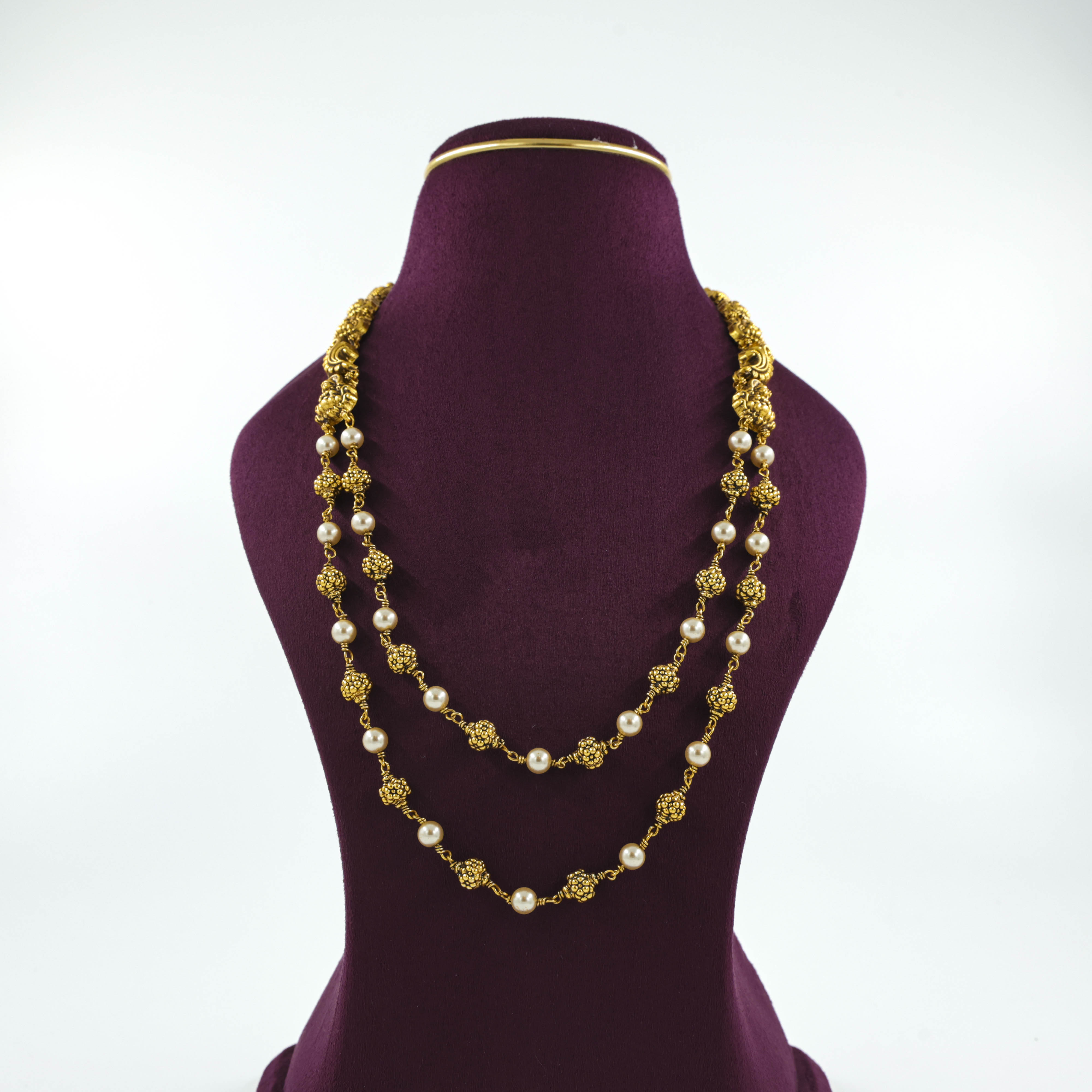 Saubhagya Jewellers - Gold Plated Pearl Necklace