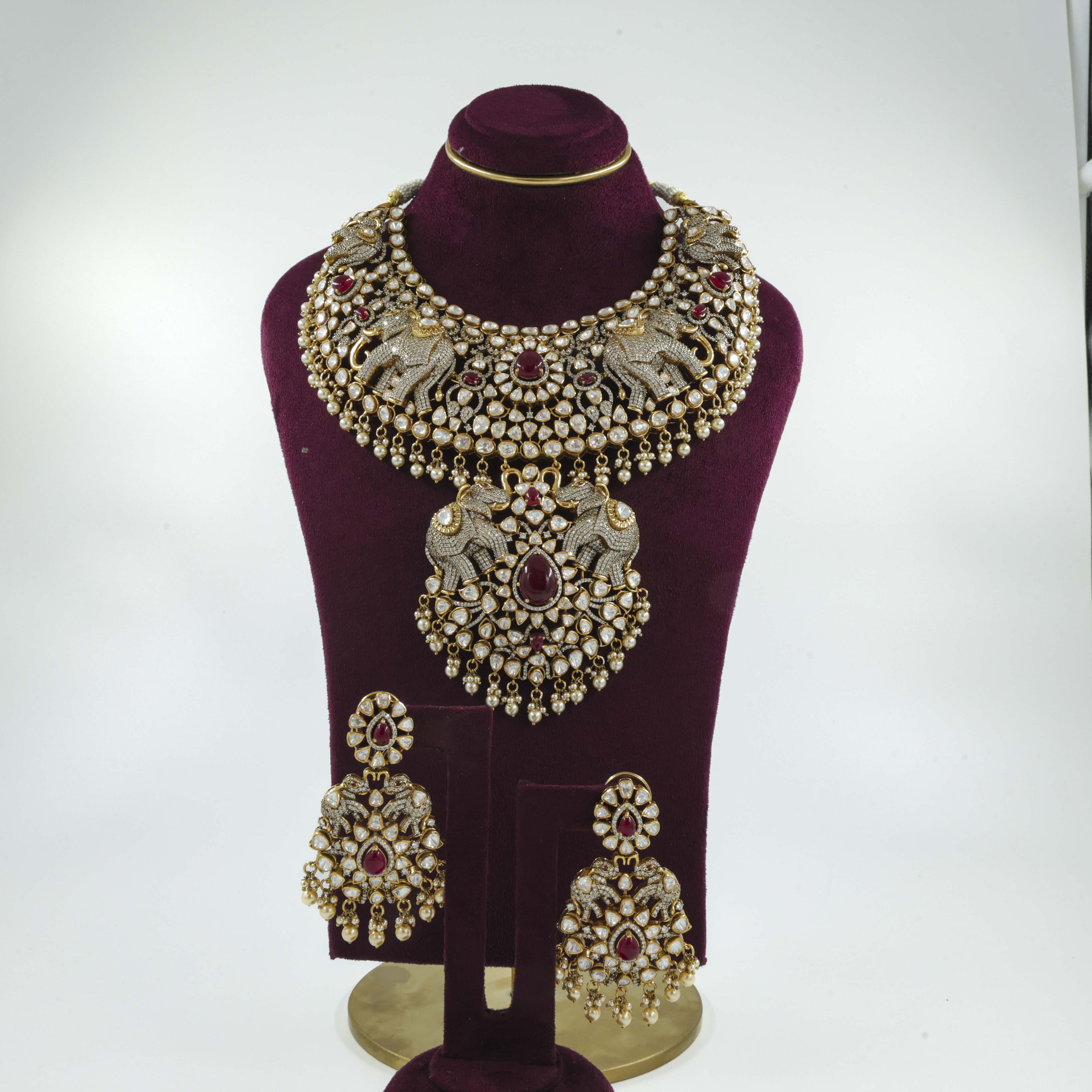 Saubhagya Jewellers - Fancy Elephant Necklace