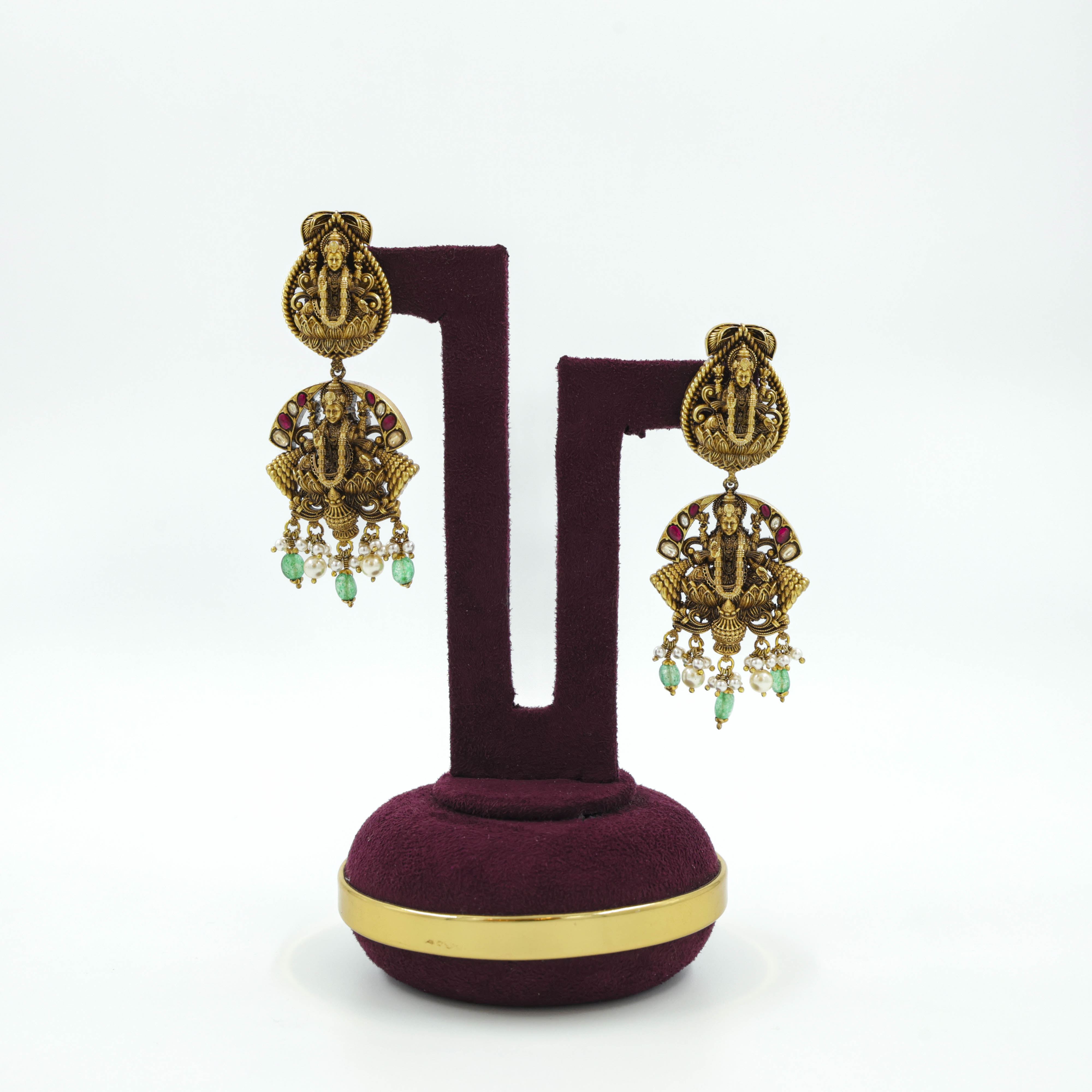 Saubhagya Jewellers - Gold Plated Temple Chandbali