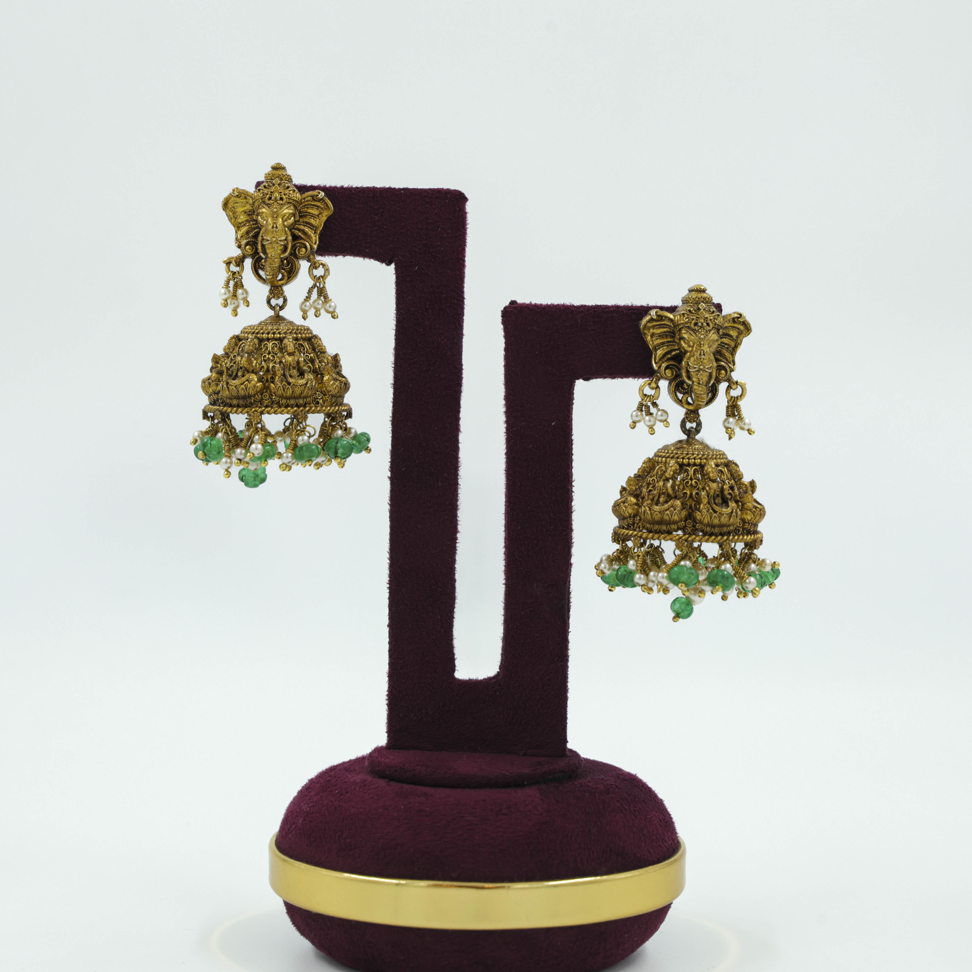 Saubhagya Jewellers - Ganesha Chandbali Earrings