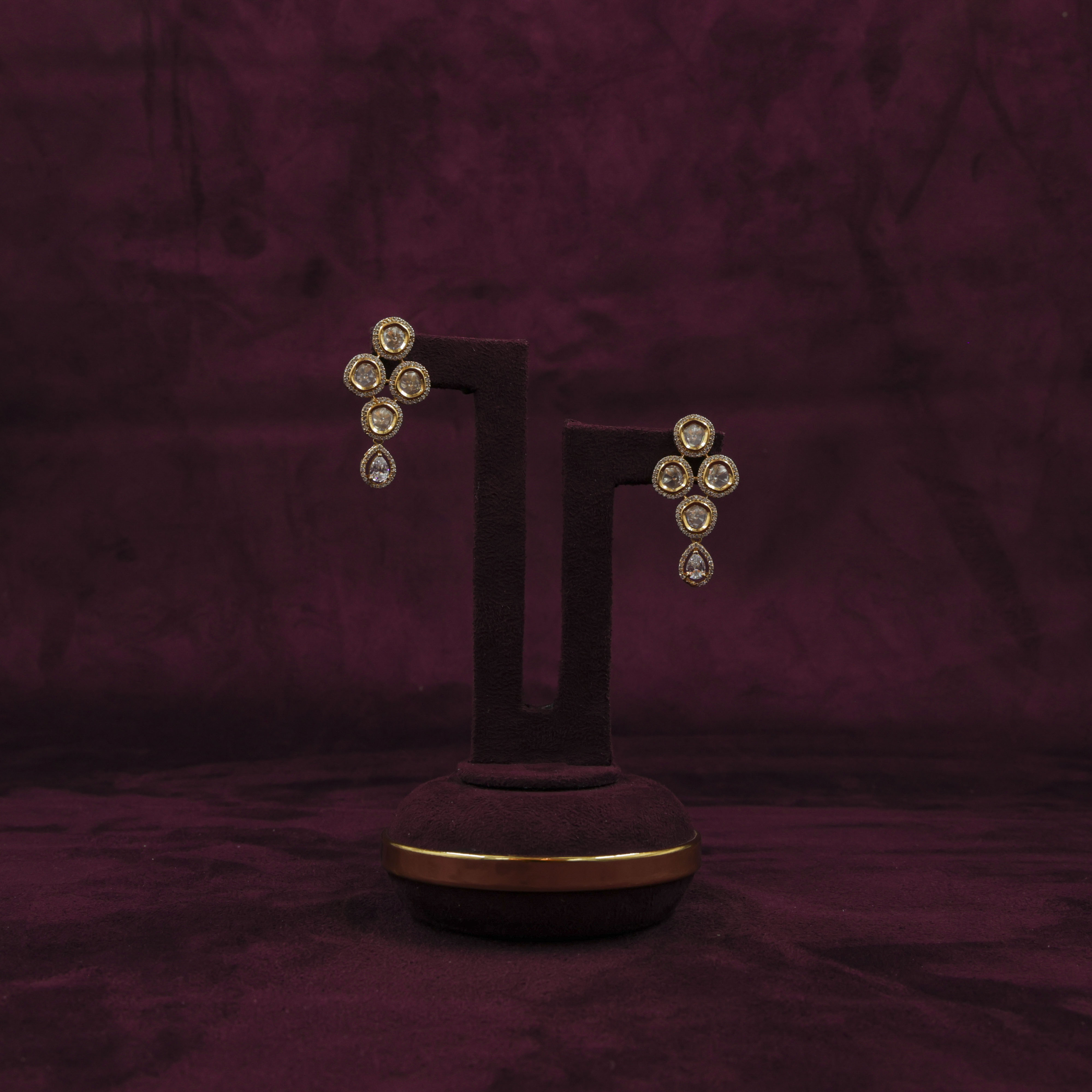 Saubhagya Jewellers - Diamond Chandbali Earrings
