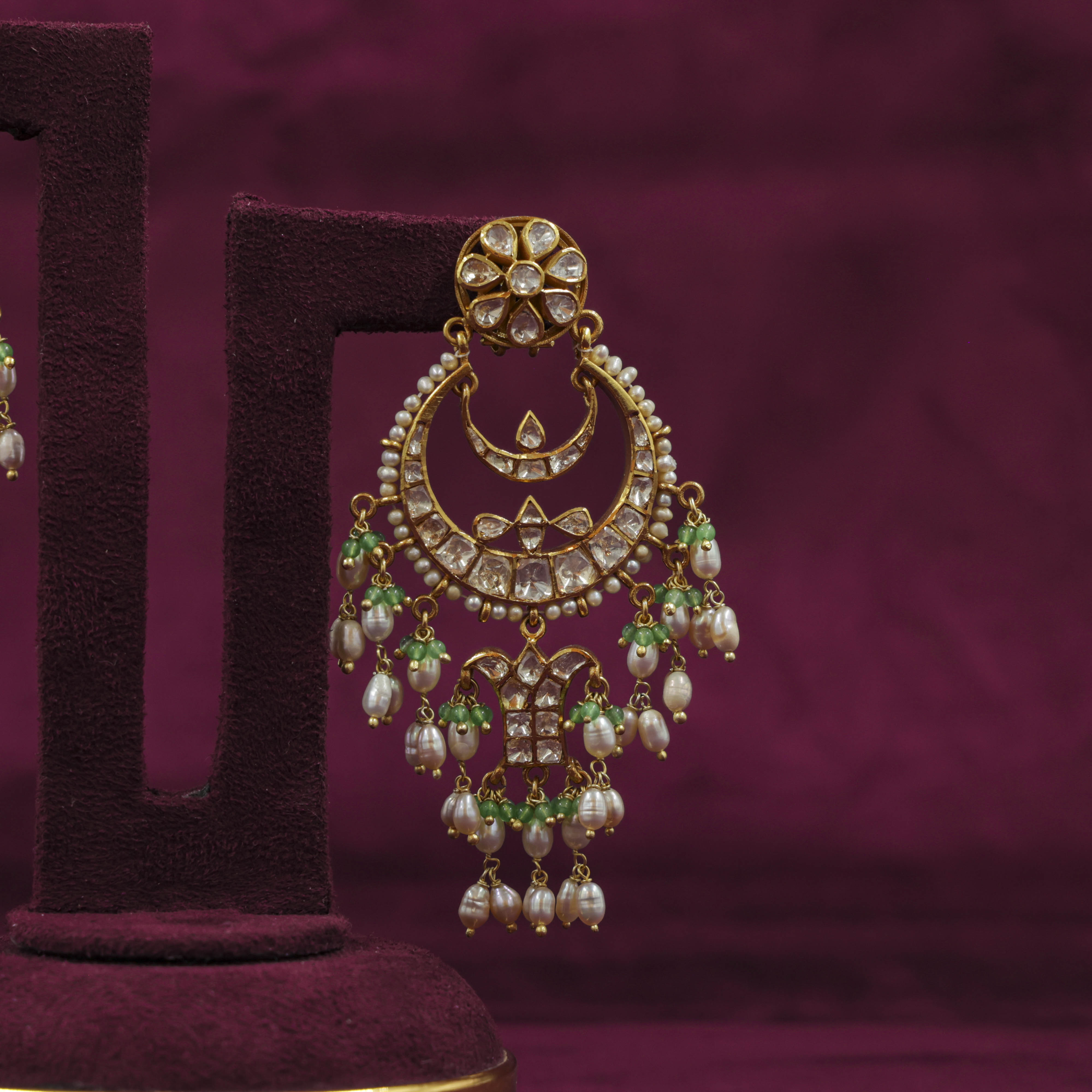 Saubhagya Jewellers - Pearl Drop Chandbali