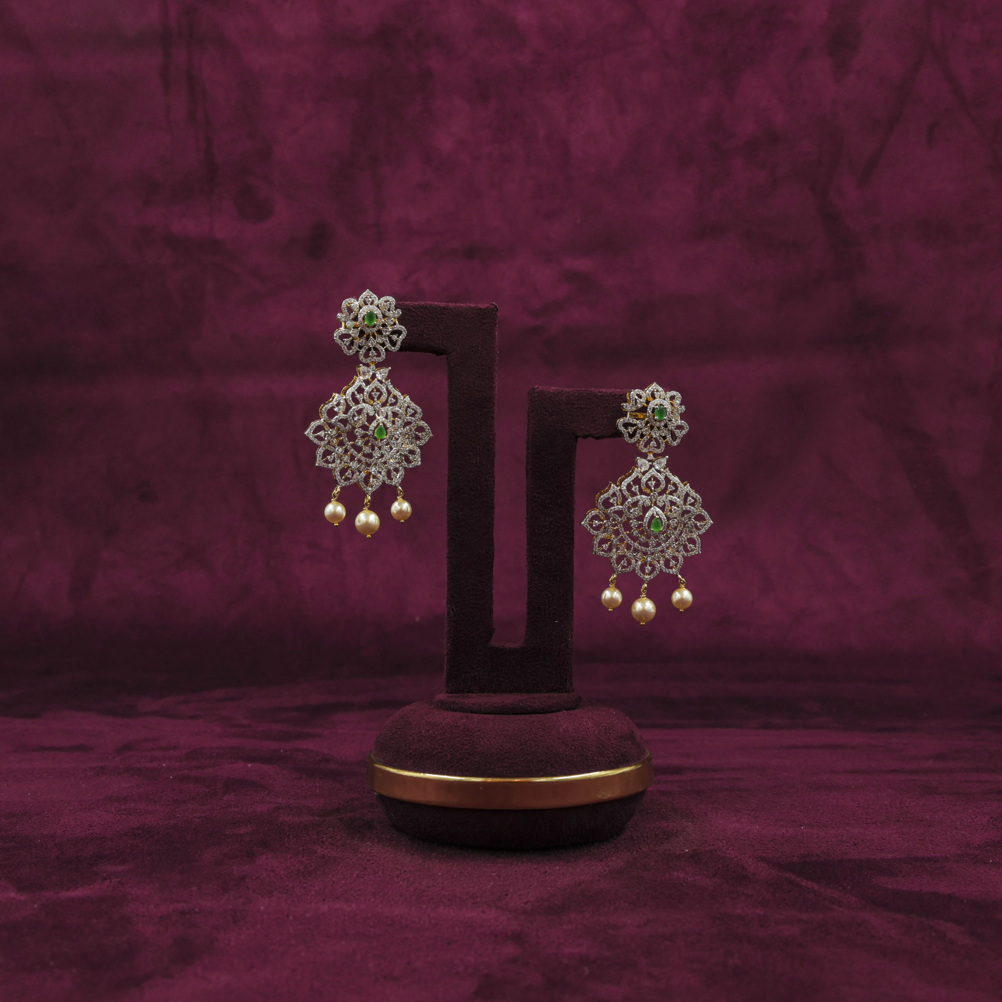 Saubhagya Jewellers - Pearl Drop Chandbali