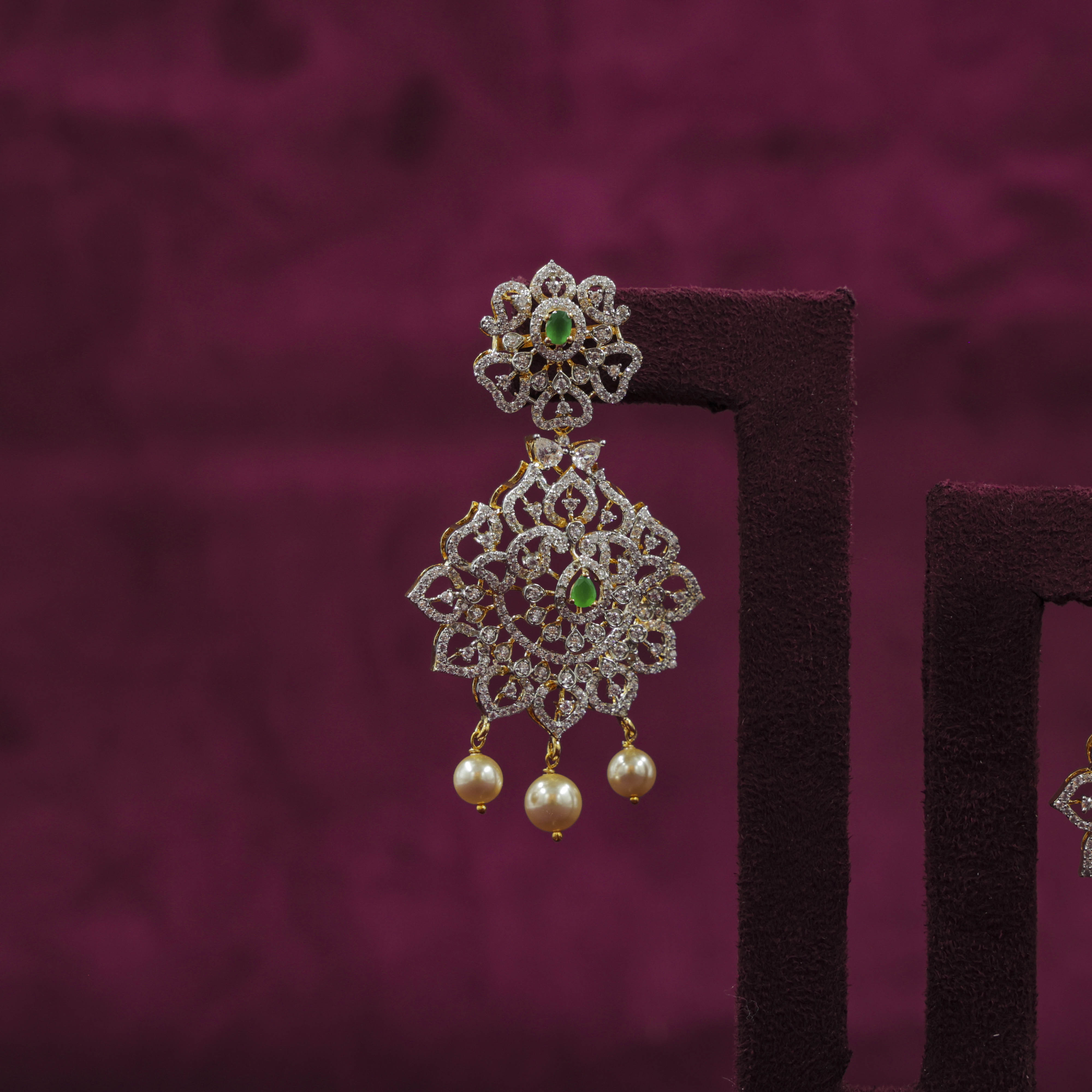 Saubhagya Jewellers - Pearl Drop Chandbali