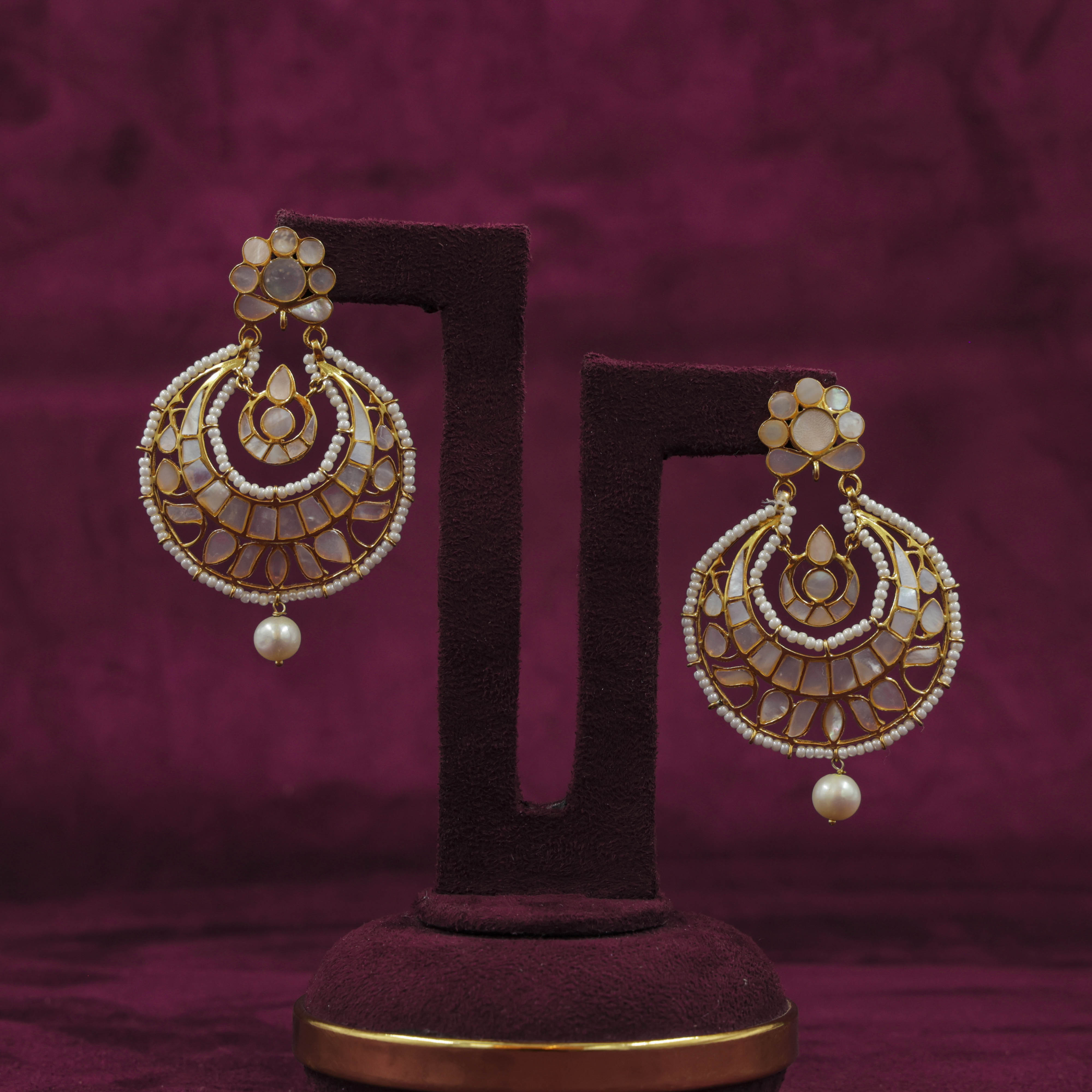 Saubhagya Jewellers - Pearl Drop Chandbali