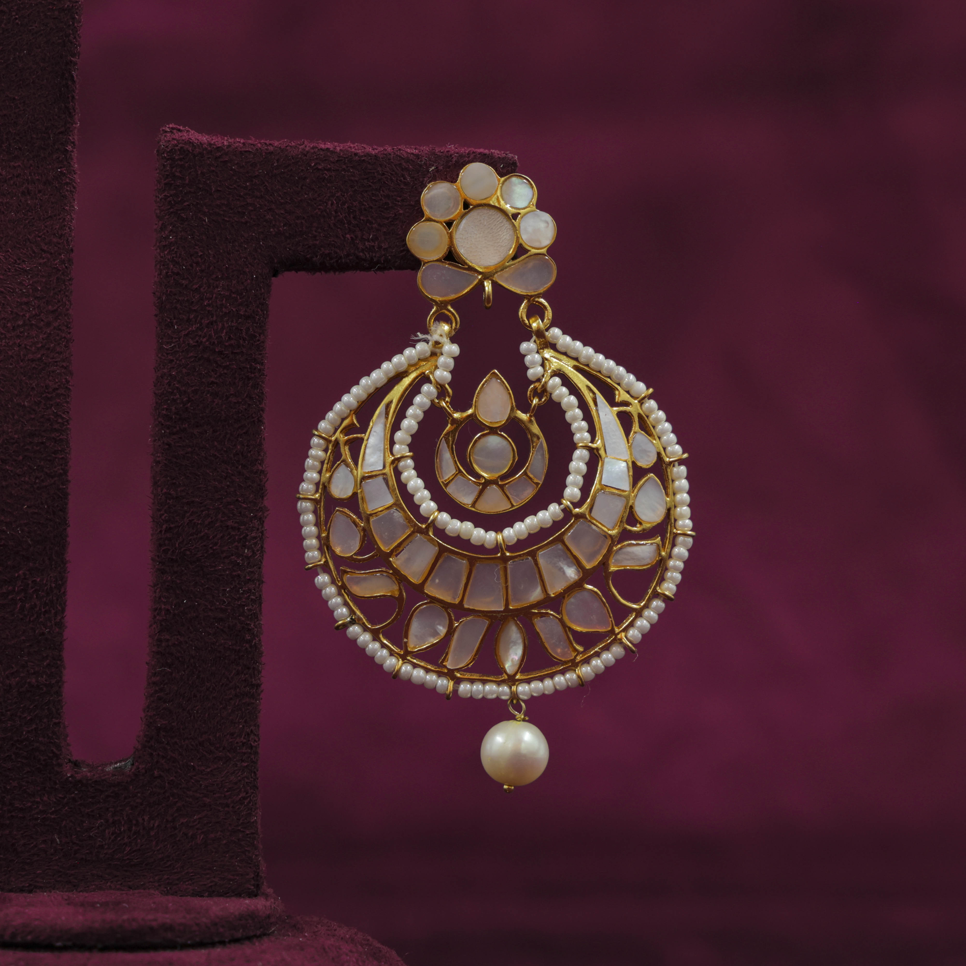 Saubhagya Jewellers - Pearl Drop Chandbali