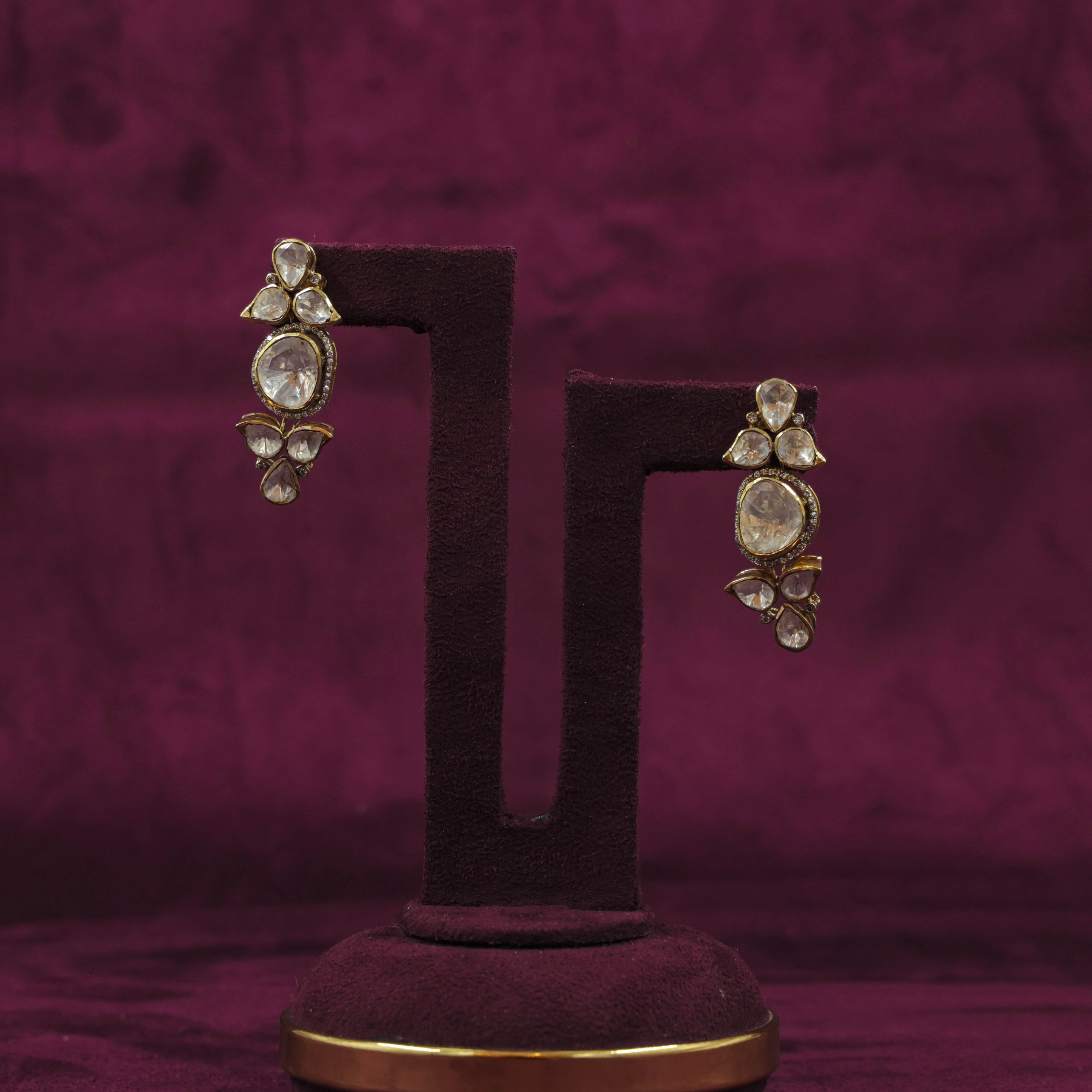 Saubhagya Jewellers - Diamond Chandbali Earrings