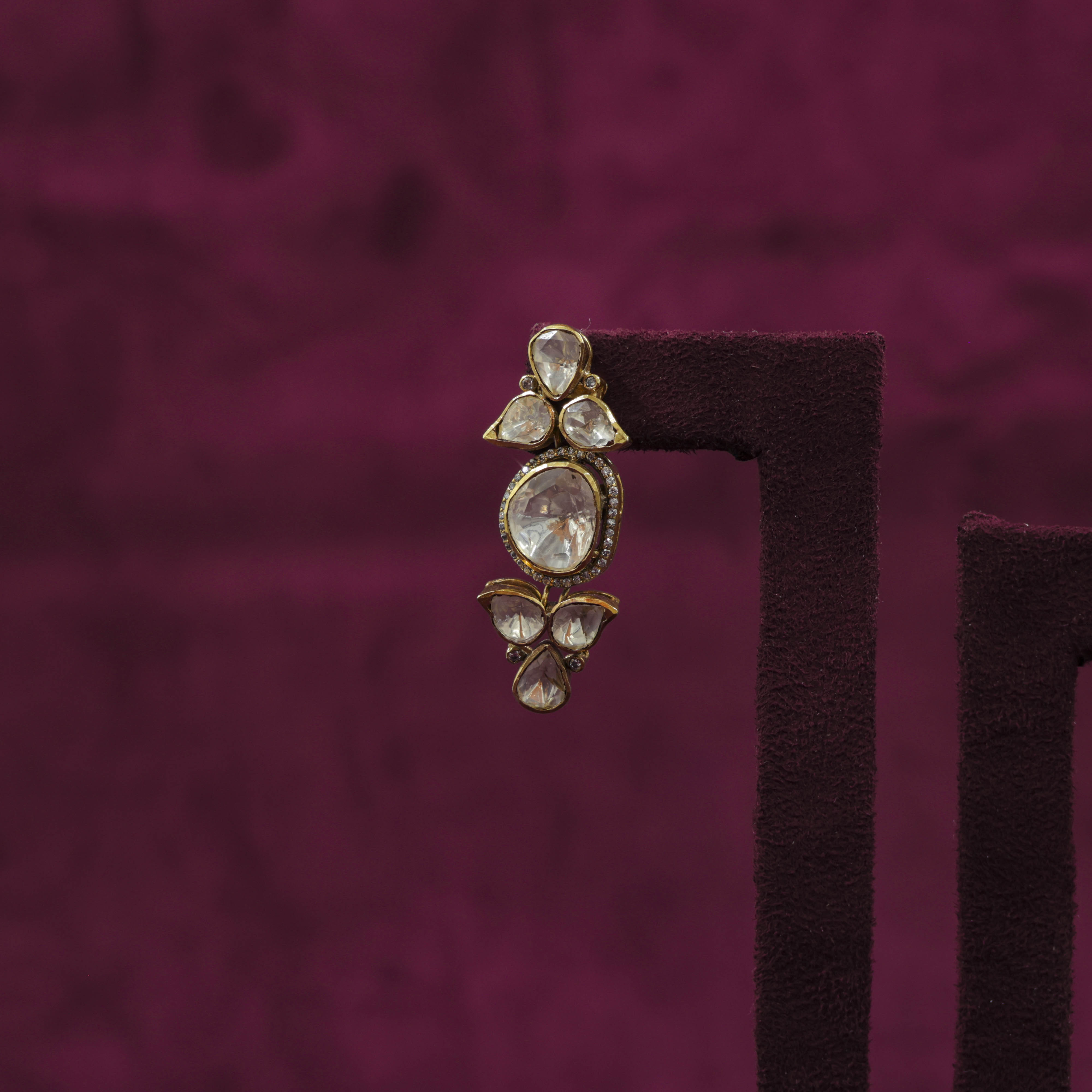 Saubhagya Jewellers - Diamond Chandbali Earrings