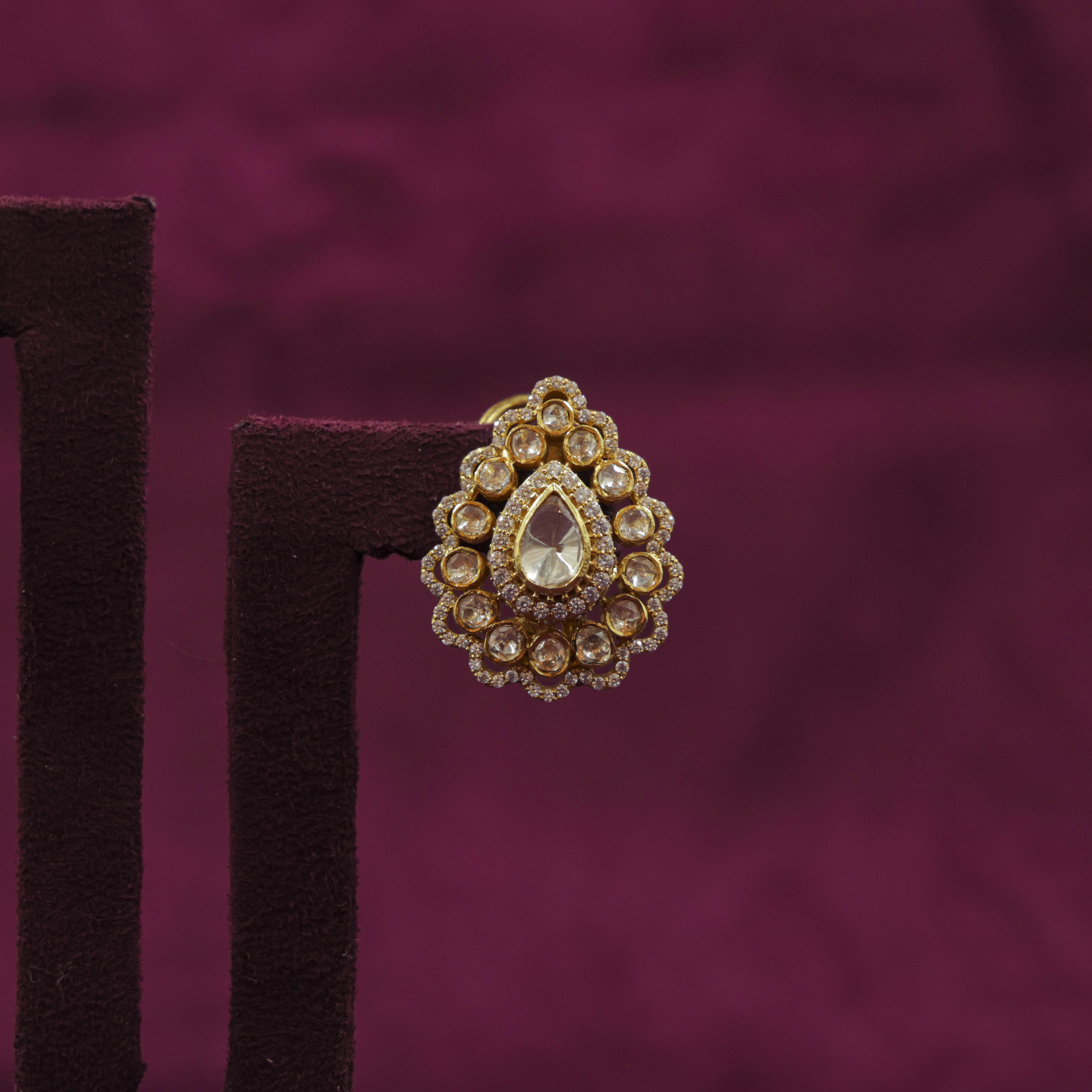 Saubhagya Jewellers - Diamond Chandbali Earrings