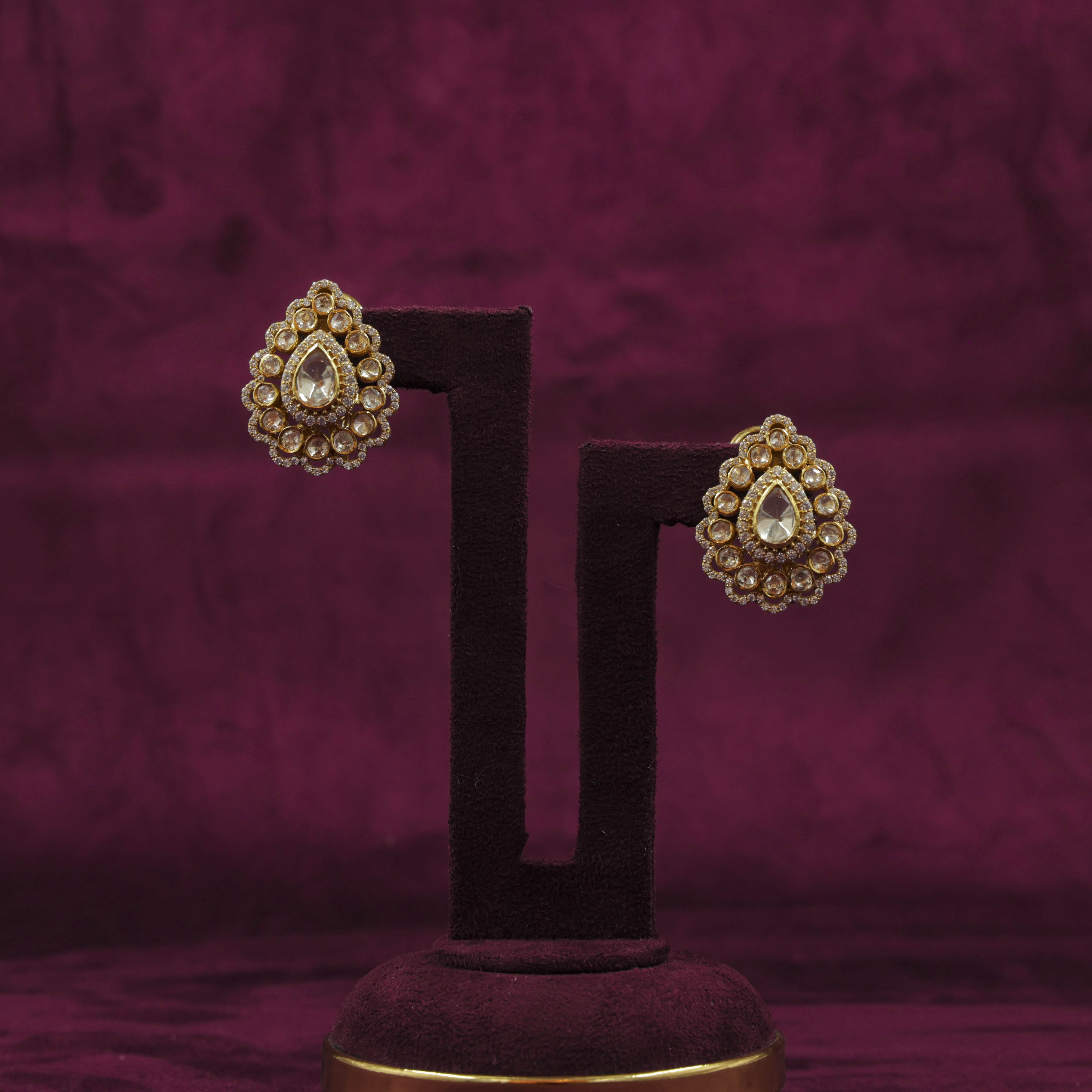 Saubhagya Jewellers - Diamond Chandbali Earrings