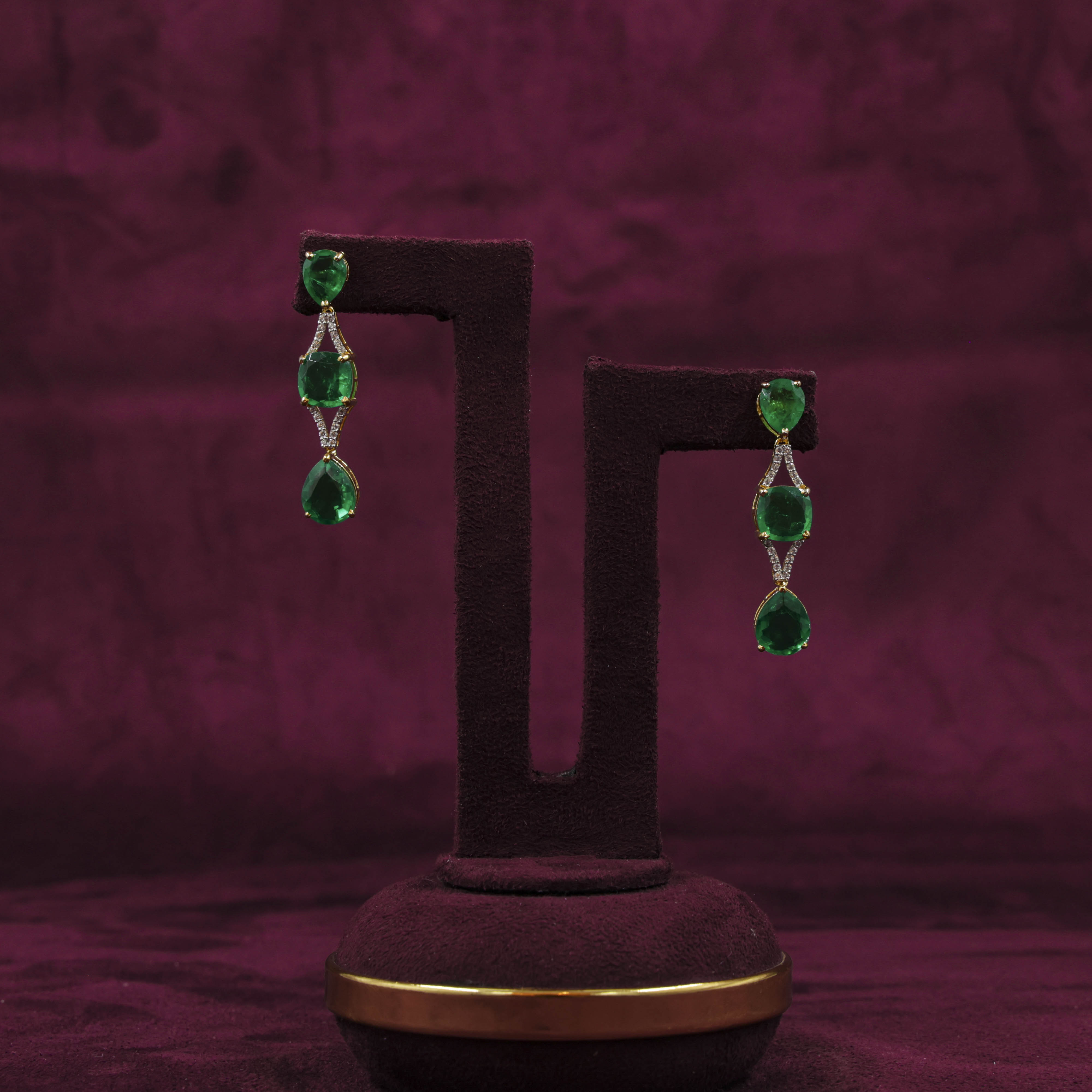 Saubhagya Jewellers - Emerald Drop Chandbali