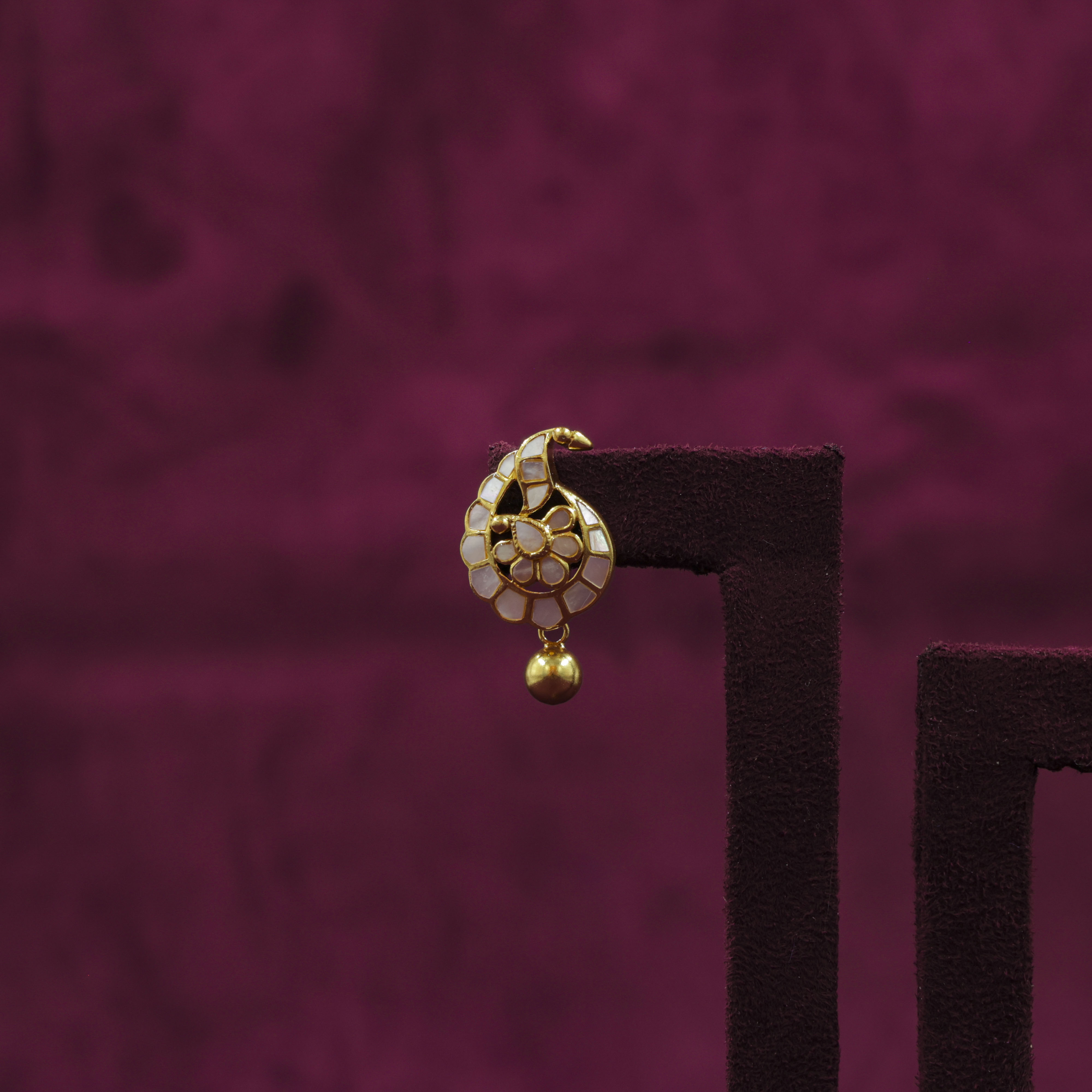 Saubhagya Jewellers - Gold Plated Pearl Chandbali