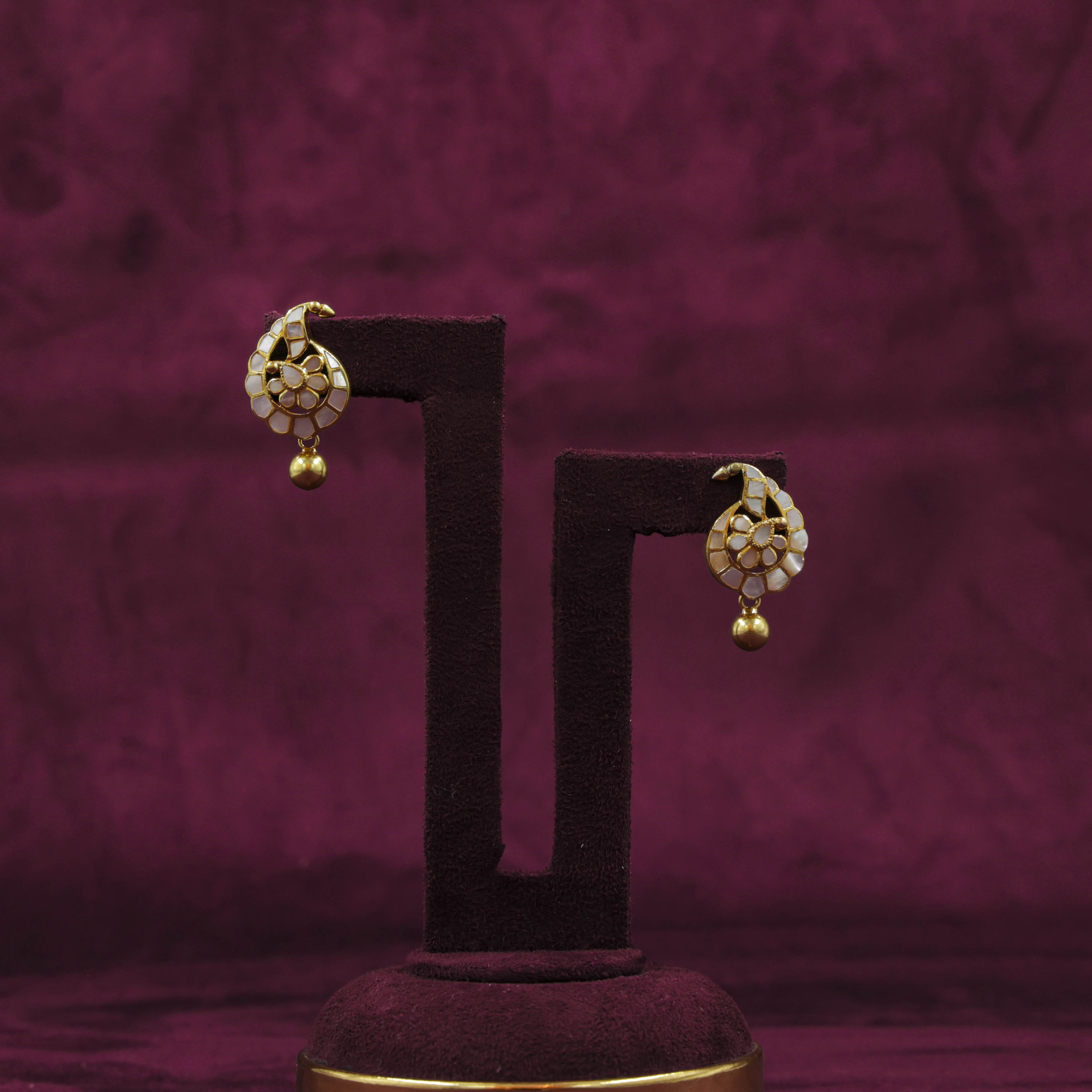 Saubhagya Jewellers - Gold Plated Pearl Chandbali
