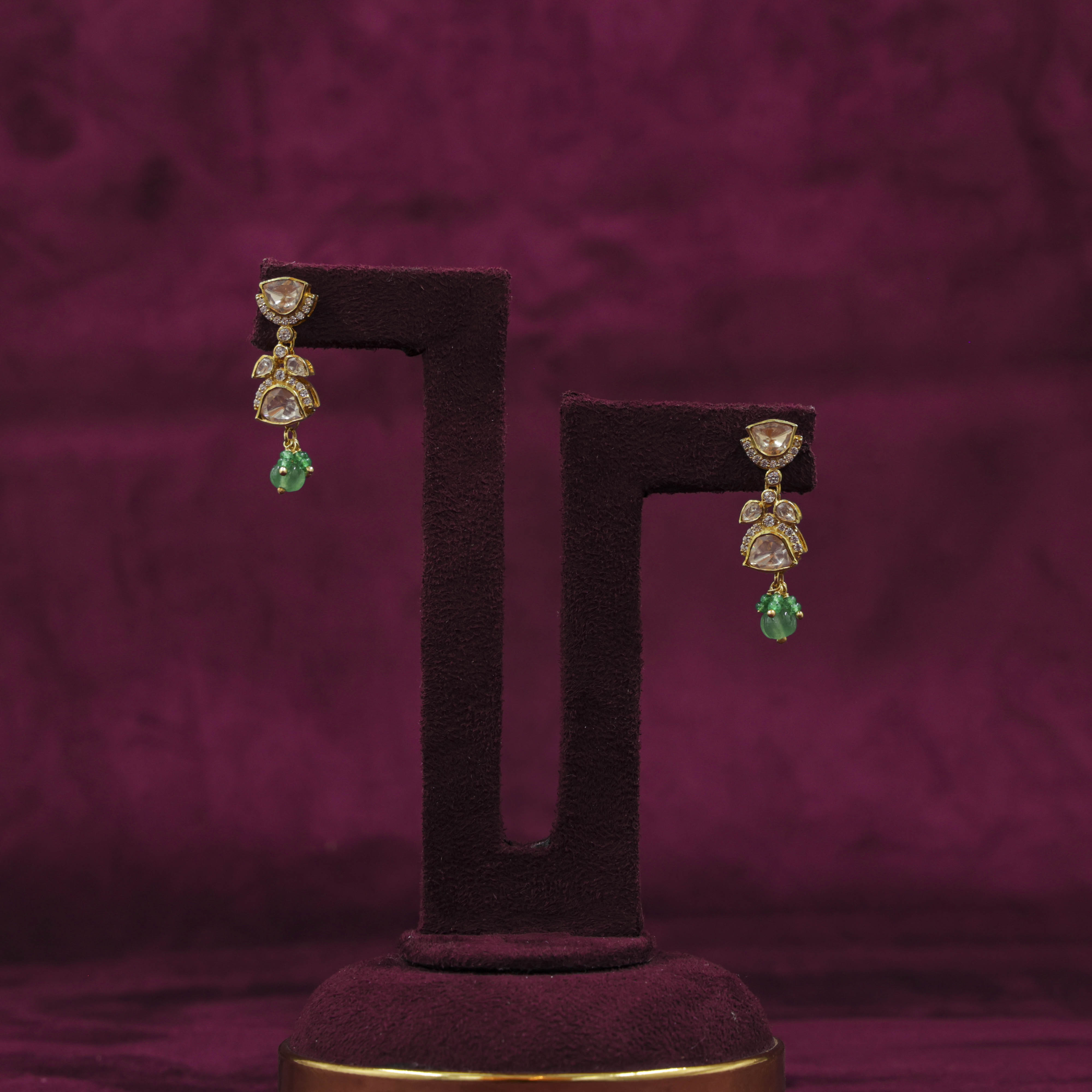 Saubhagya Jewellers - Emerald Drop Chandbali