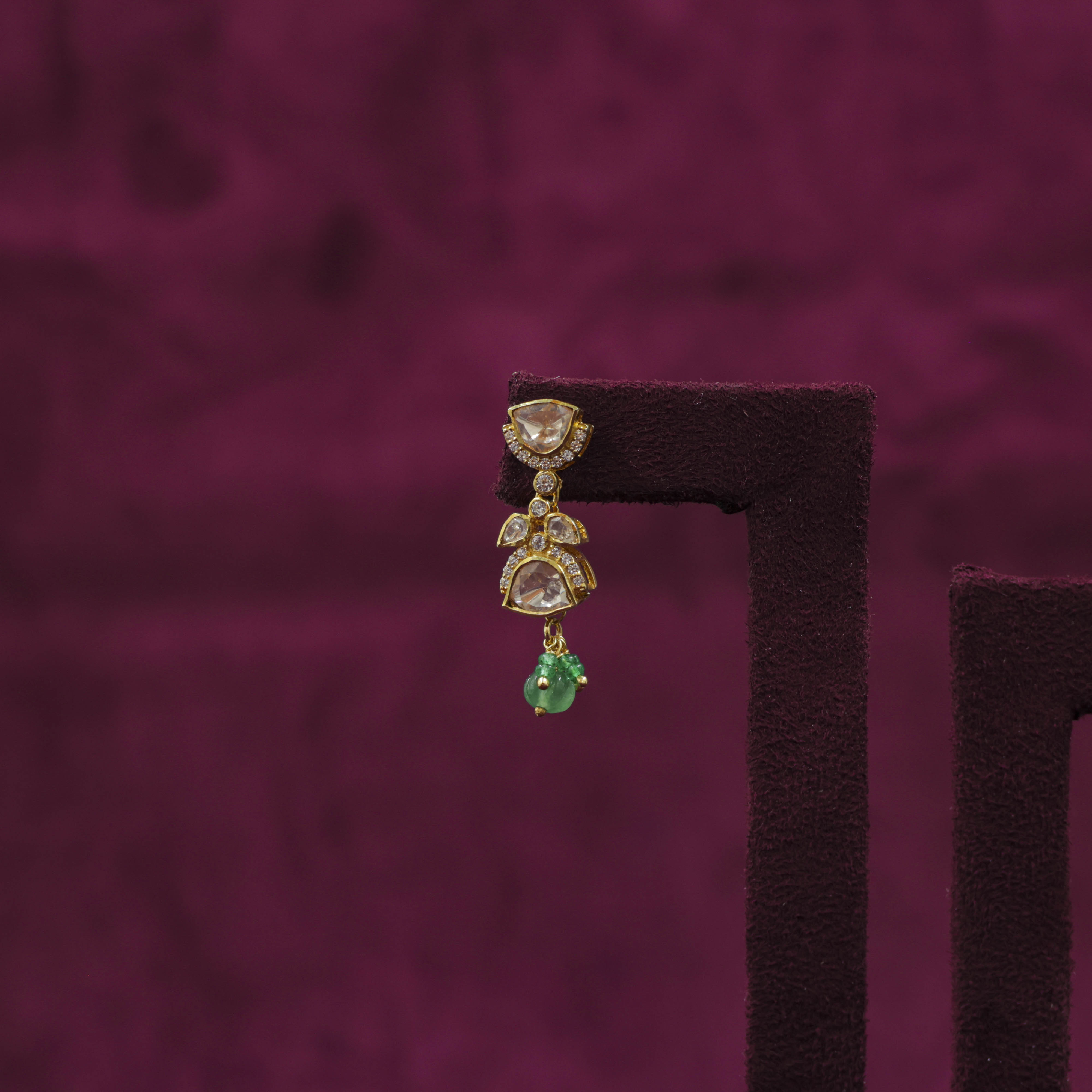 Saubhagya Jewellers - Emerald Drop Chandbali