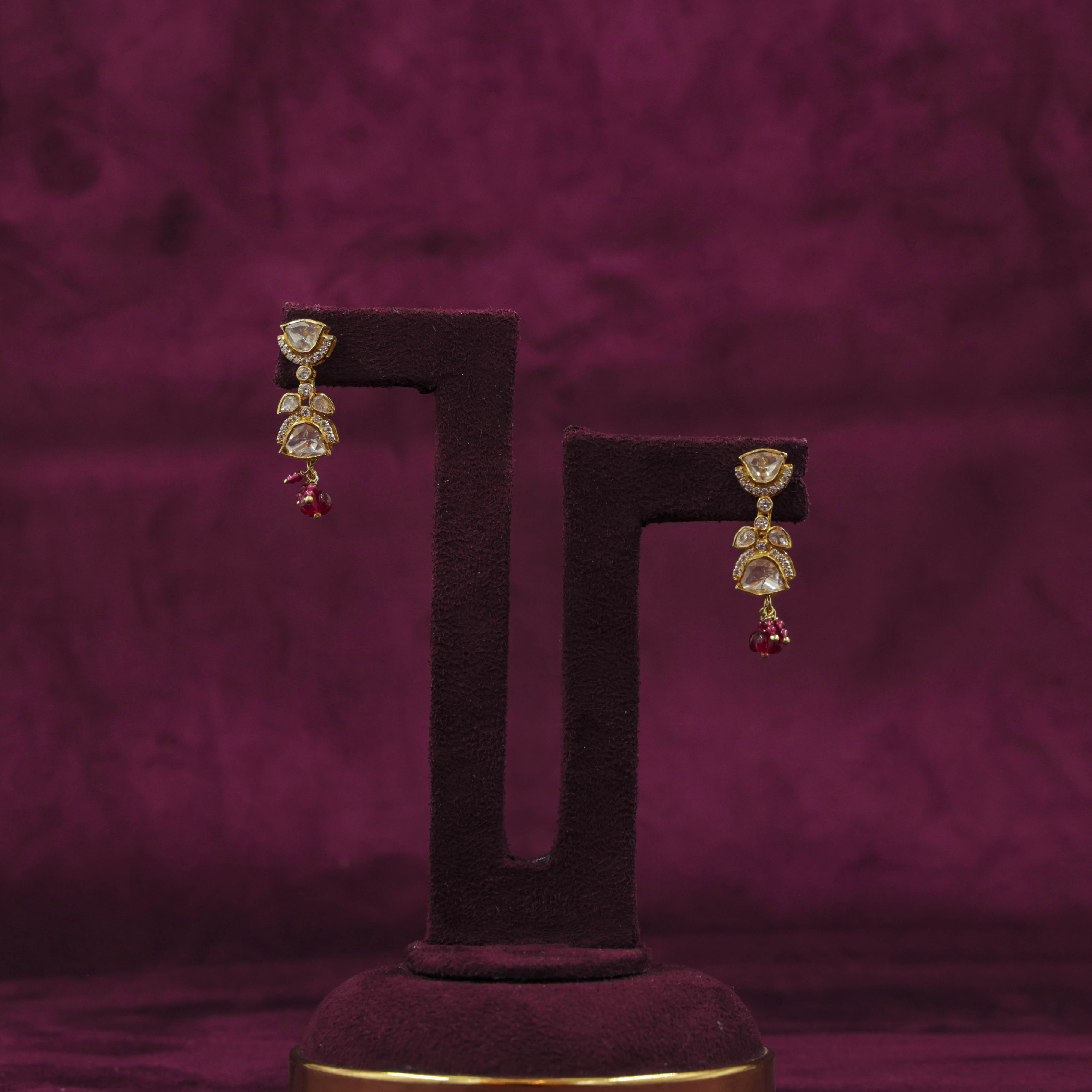 Saubhagya Jewellers - Ruby Drop Chandbali