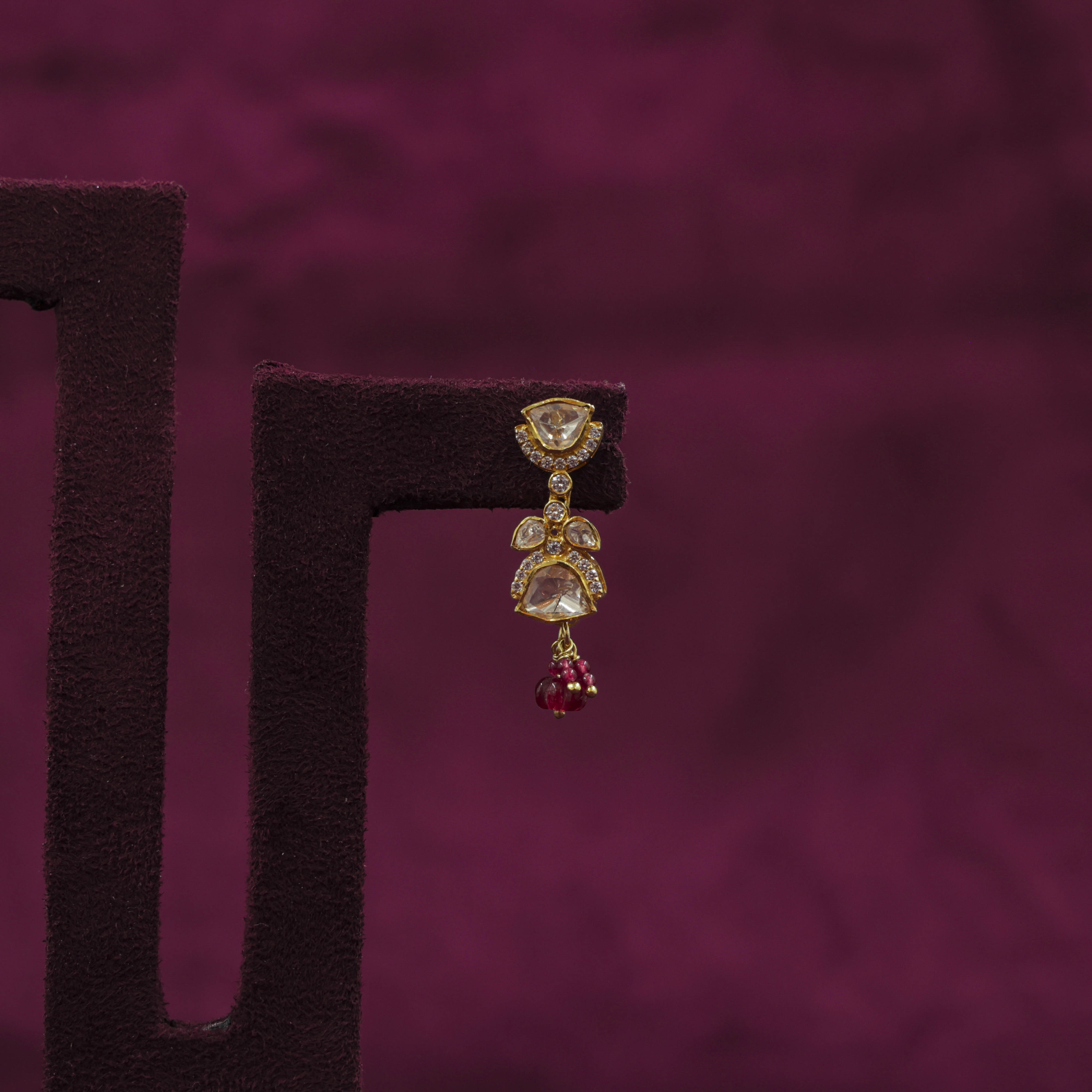 Saubhagya Jewellers - Ruby Drop Chandbali