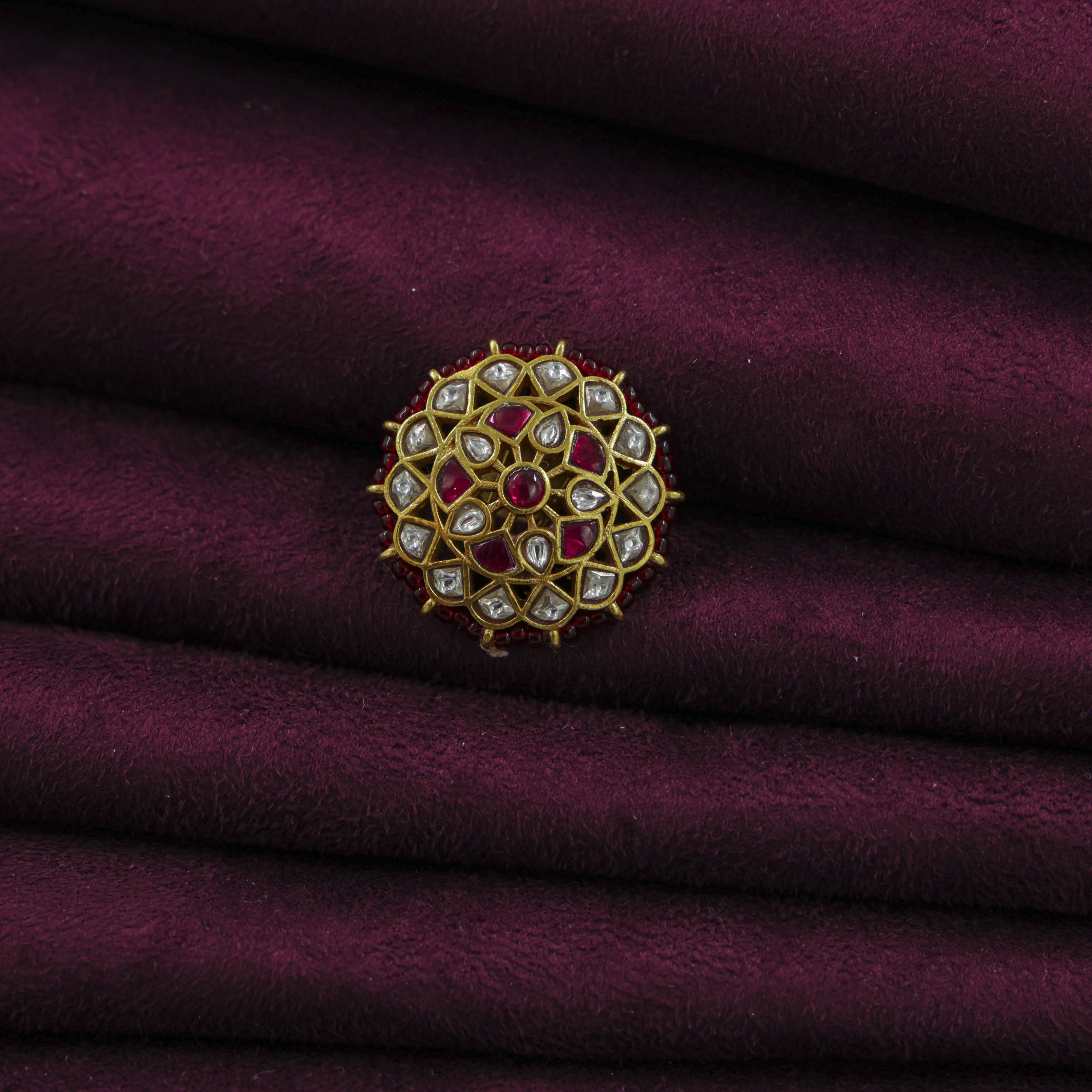 Saubhagya Jewellers - Gold Plated Chandbali Earrings