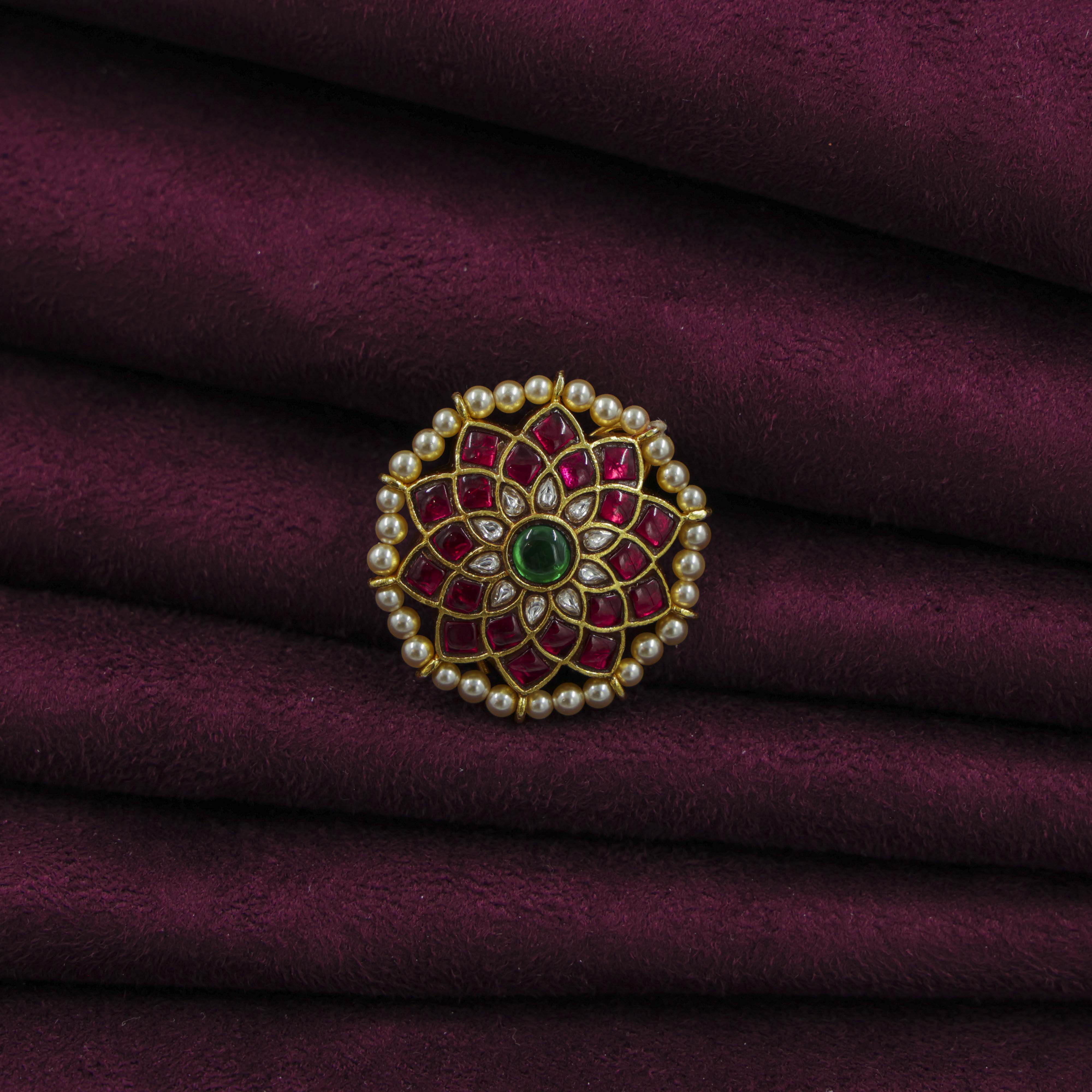 Saubhagya Jewellers - Ruby Pearl Chandbali