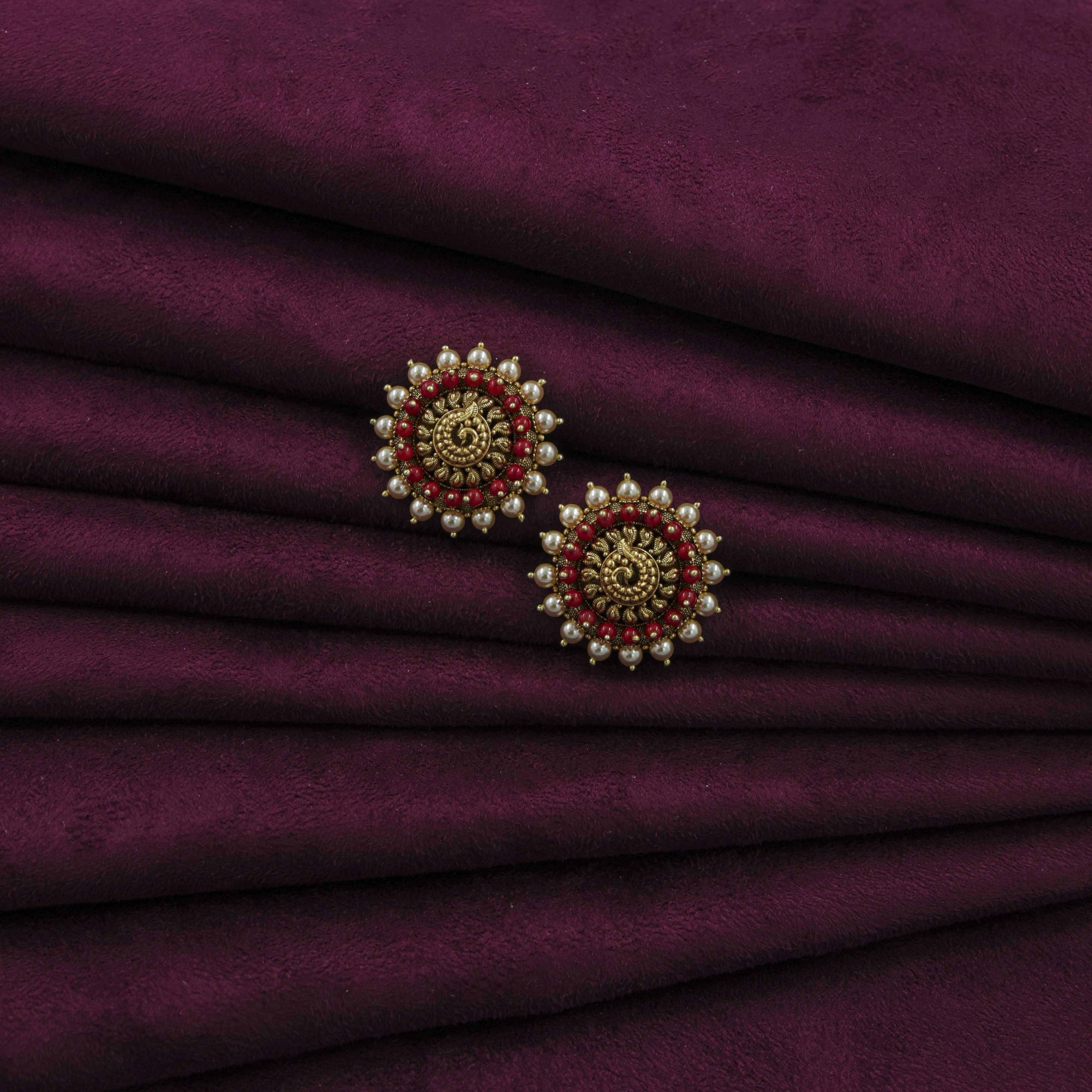 Saubhagya Jewellers - Pearl Chandbali Earrings