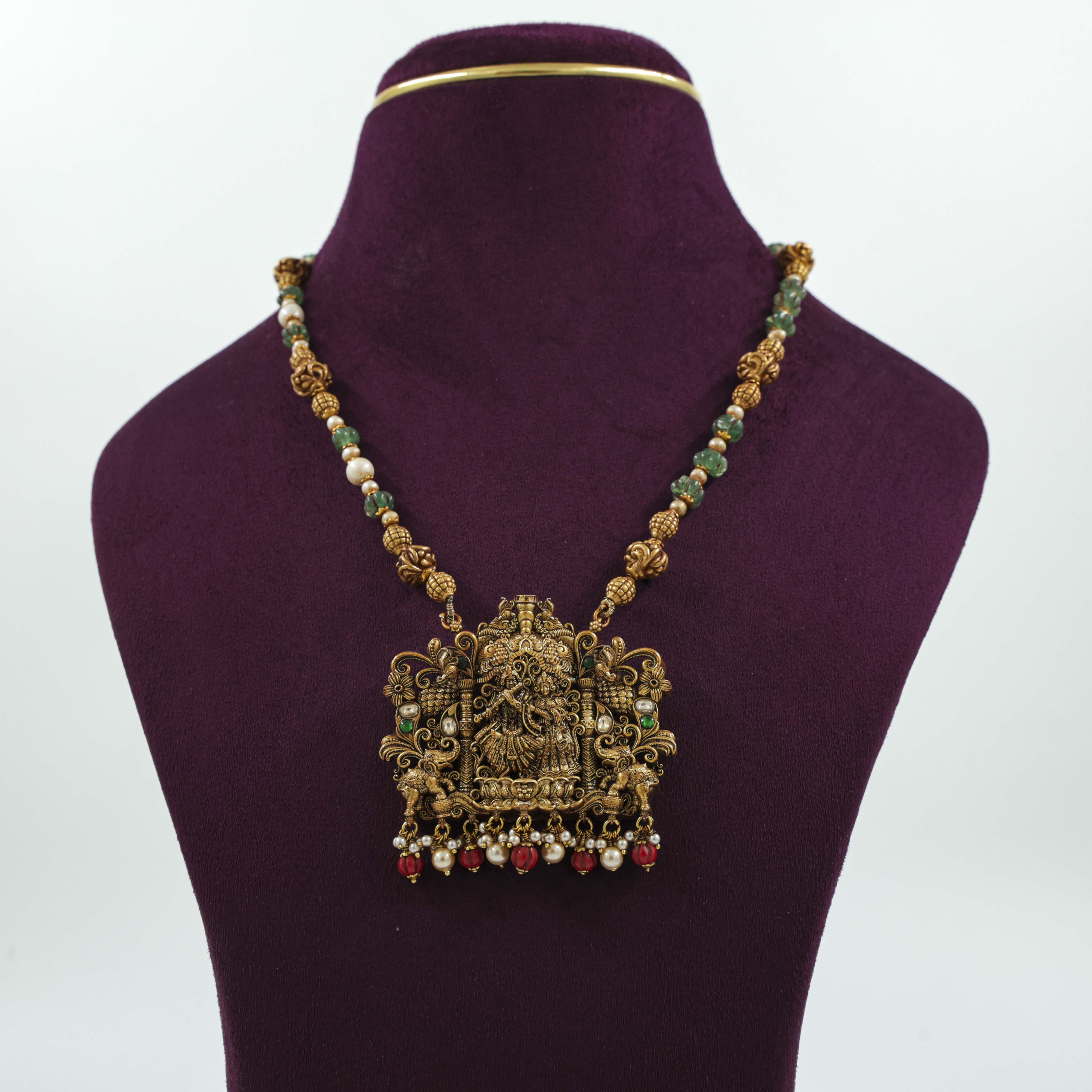 Saubhagya Jewellers - Temple Krishna Necklace