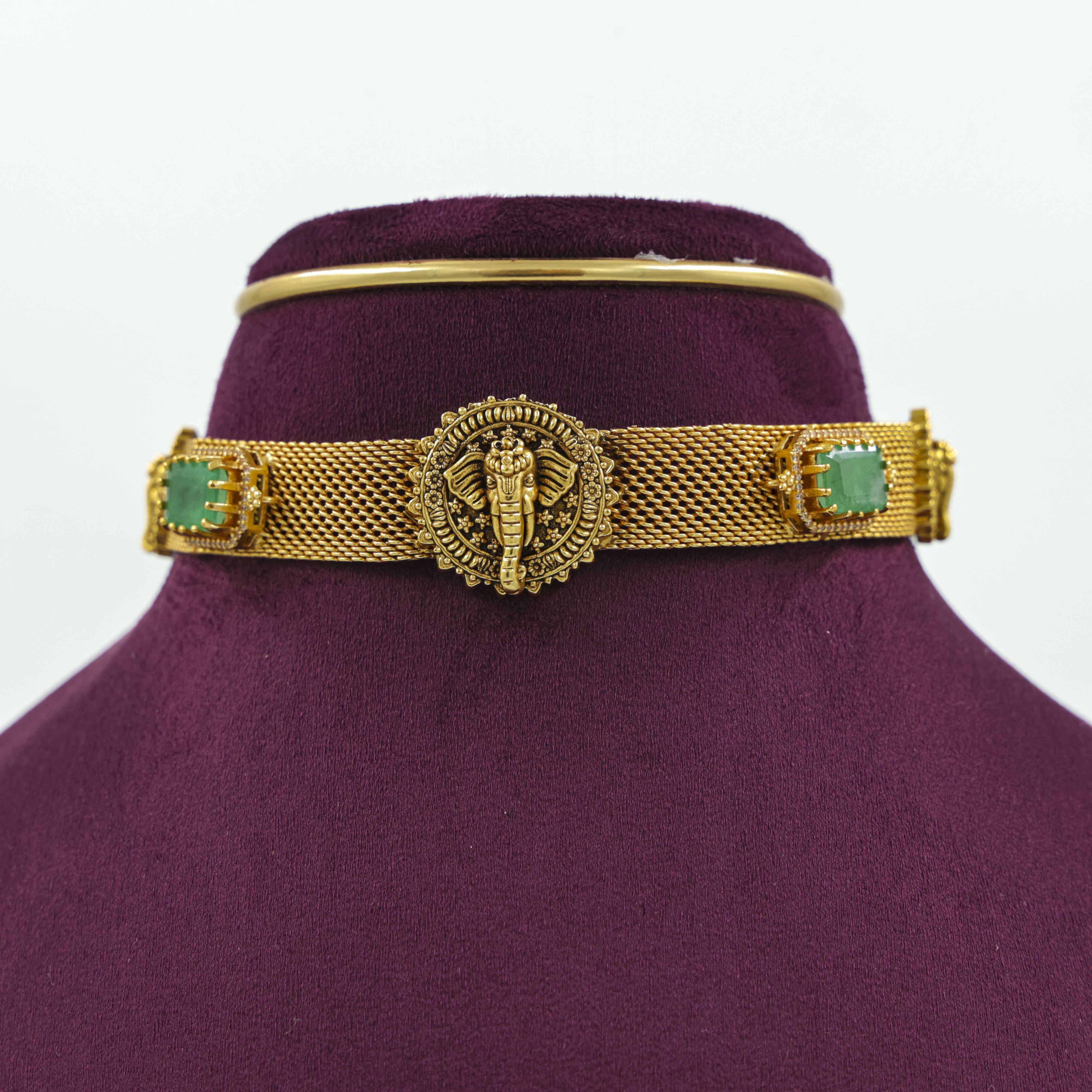 Saubhagya Jewellers - Gold Elephant Choker