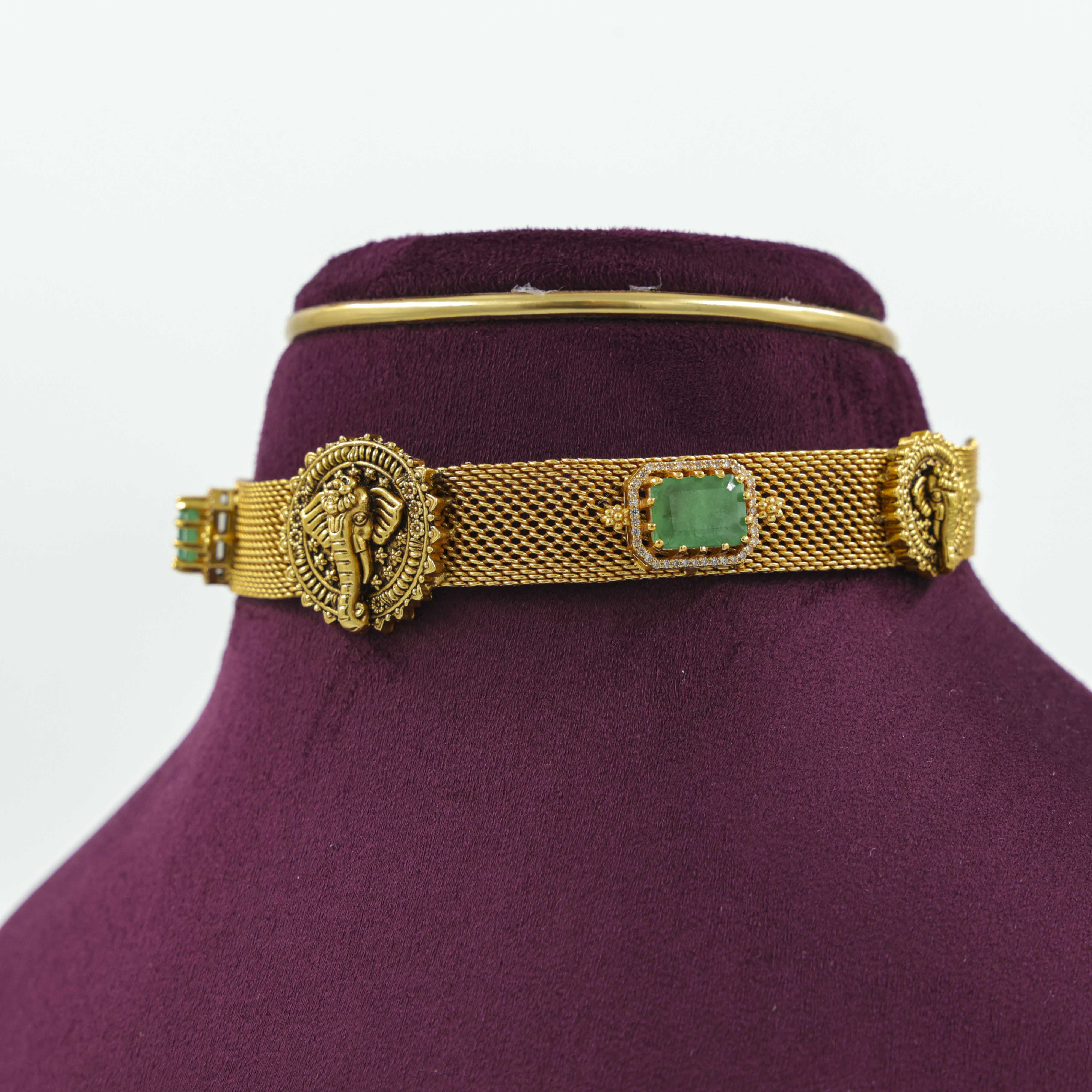 Saubhagya Jewellers - Gold Elephant Choker
