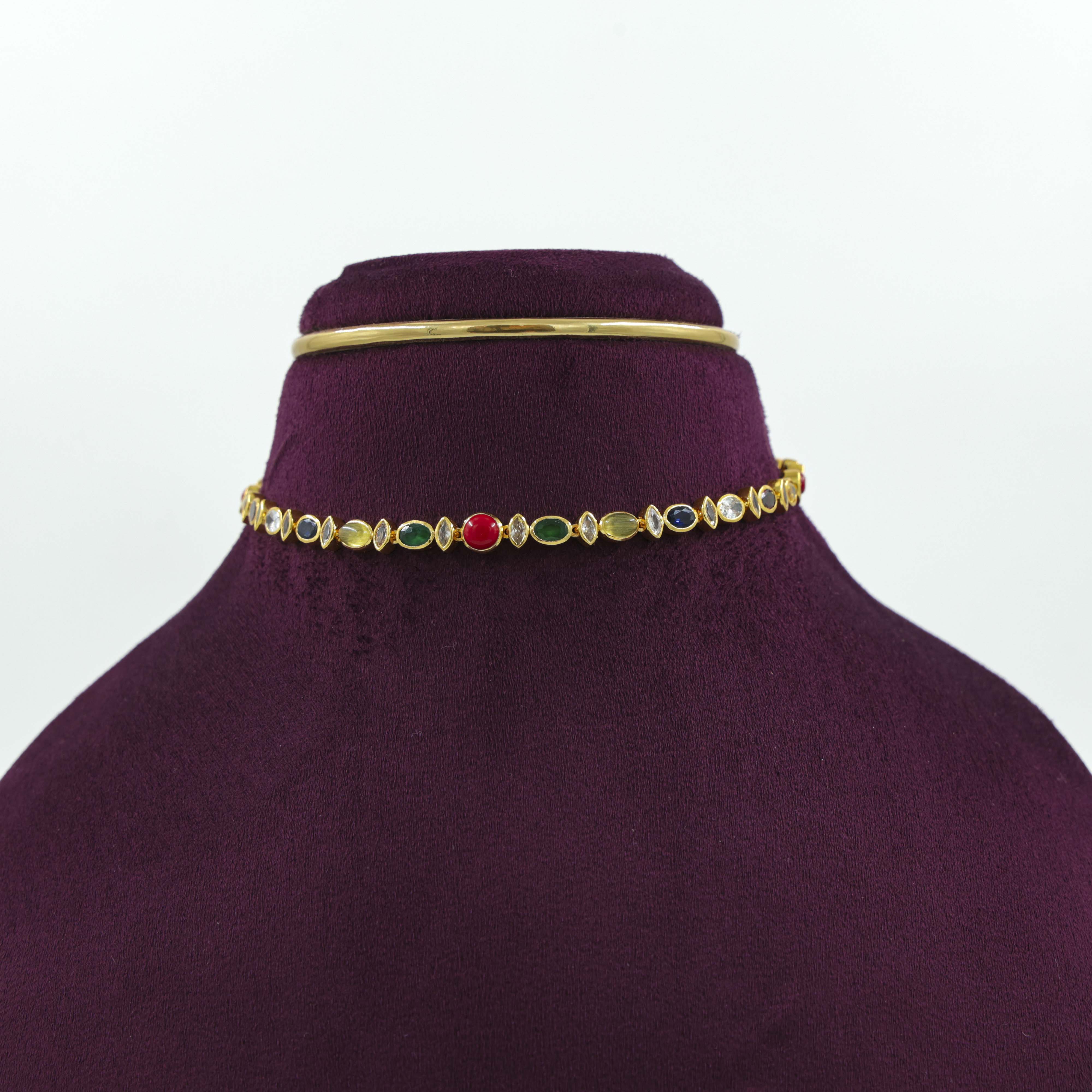 Saubhagya Jewellers - Gold Gemstone Choker
