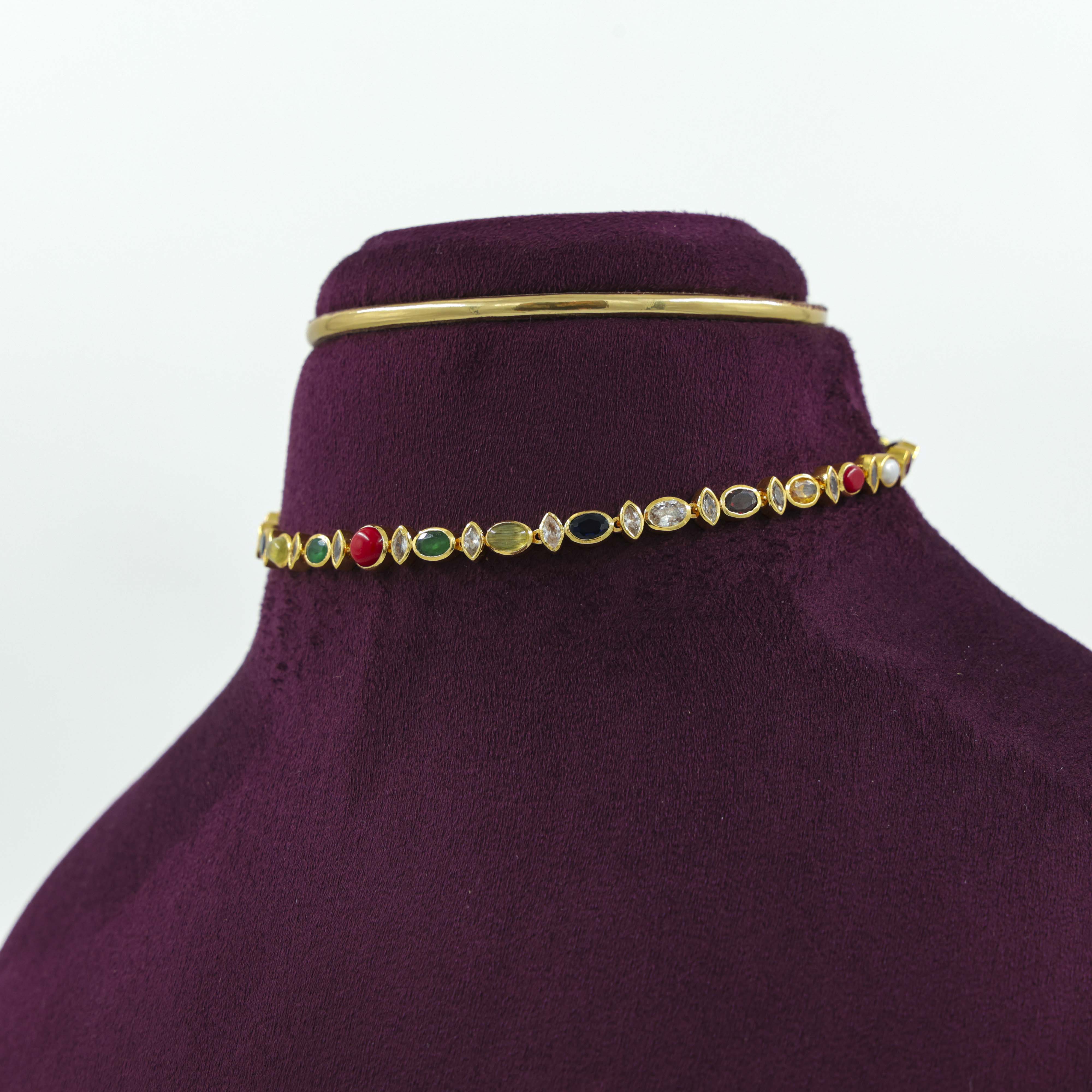 Saubhagya Jewellers - Gold Gemstone Choker