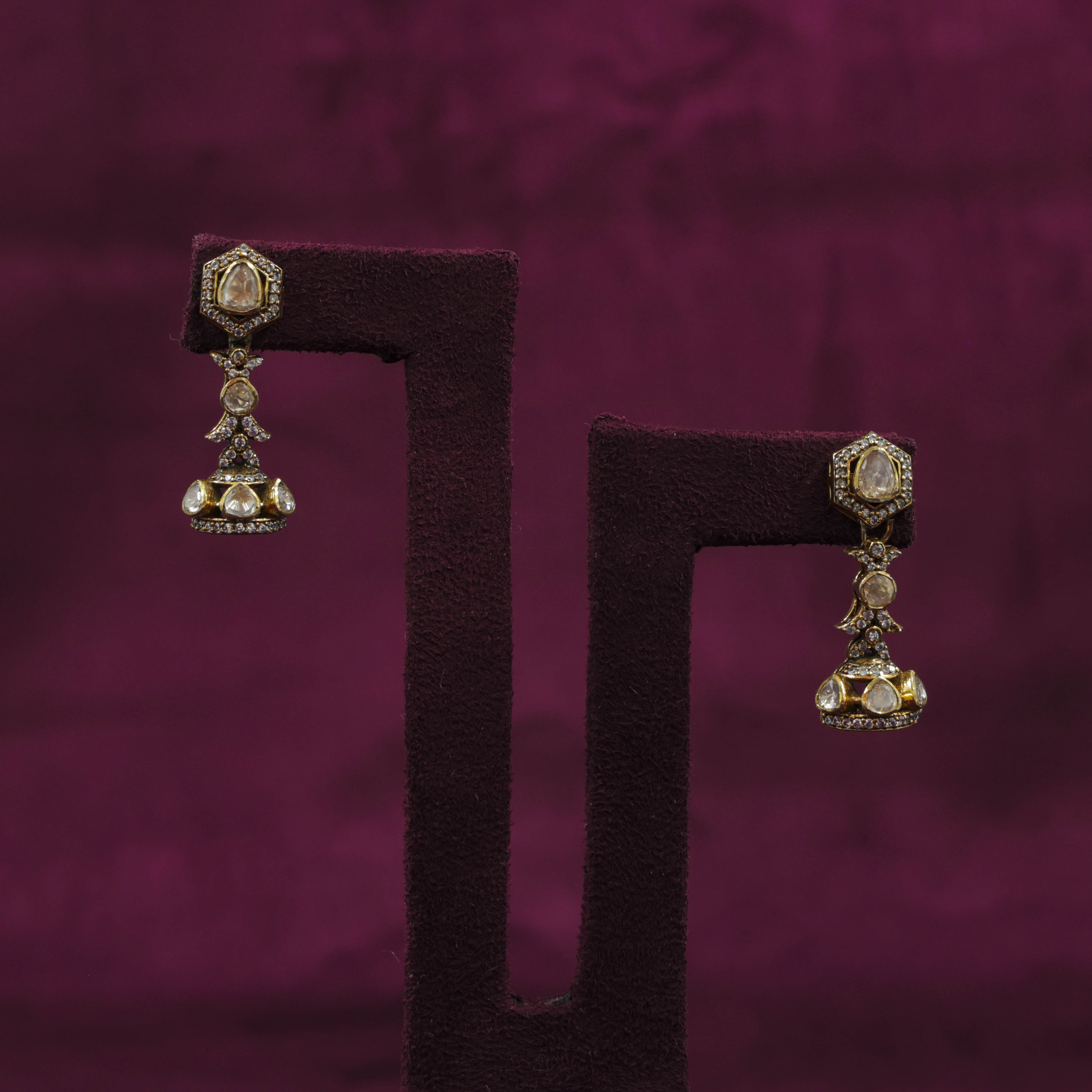 Saubhagya Jewellers - Gold Chandbali Earrings