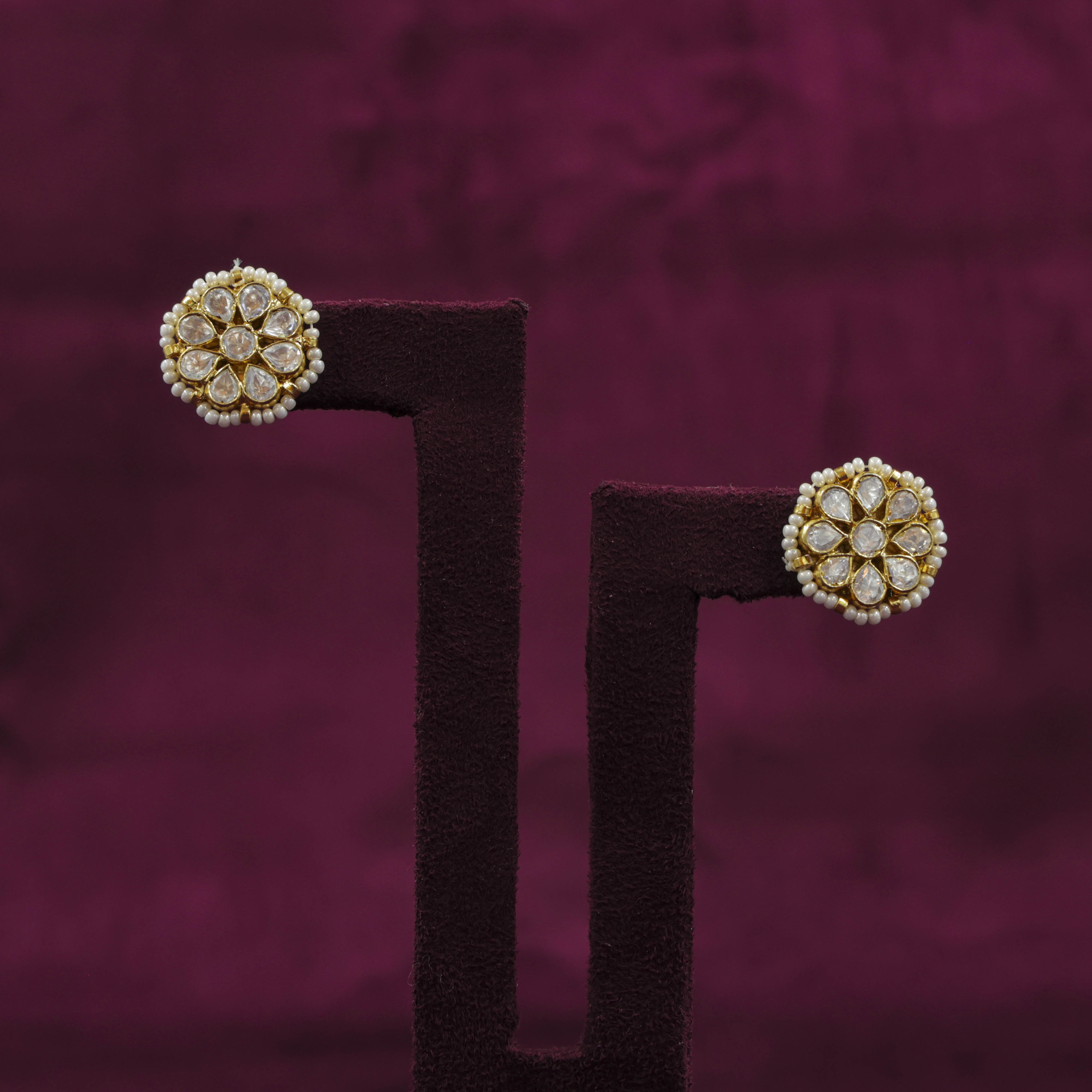Saubhagya Jewellers - Gold Pearl Chandbali