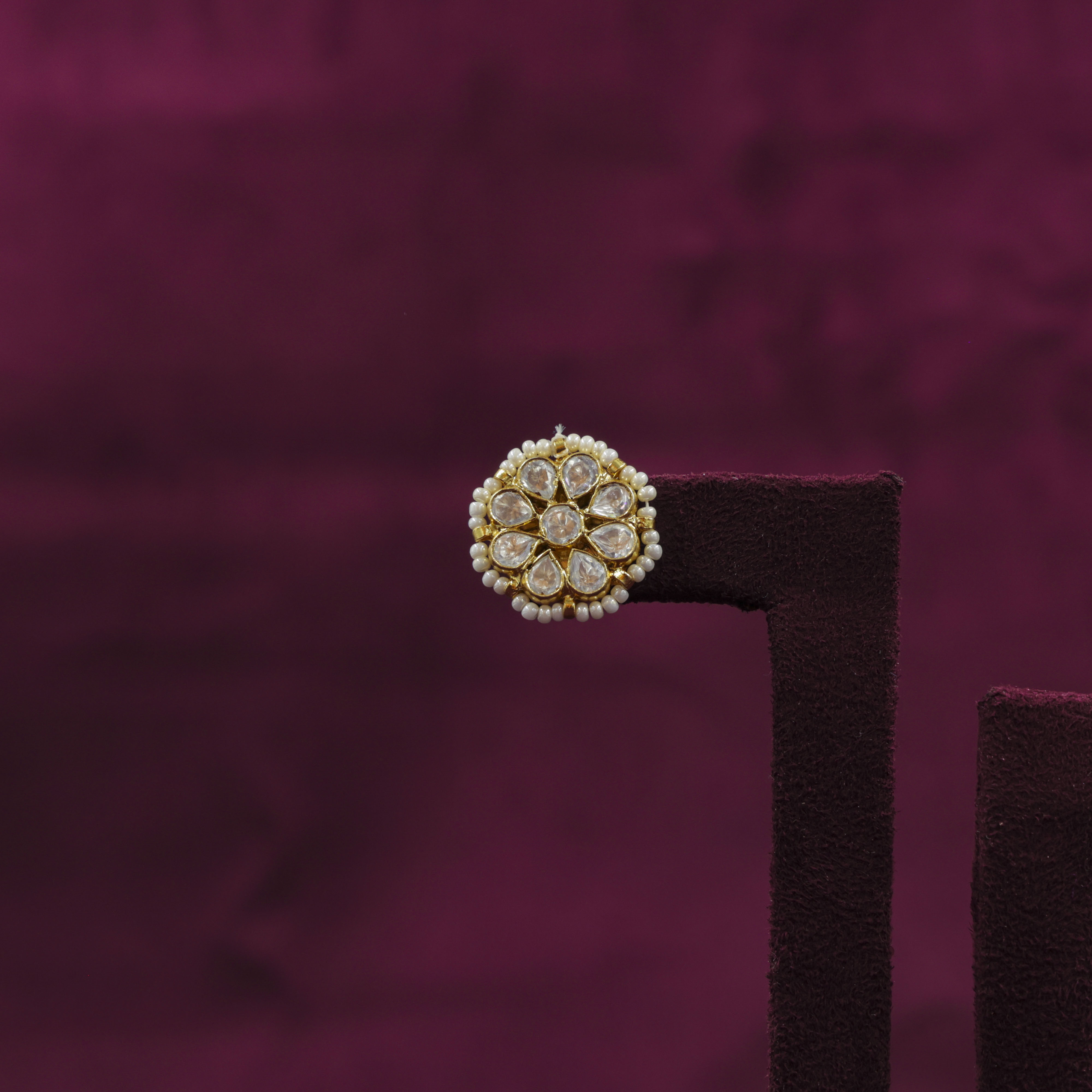 Saubhagya Jewellers - Gold Pearl Chandbali