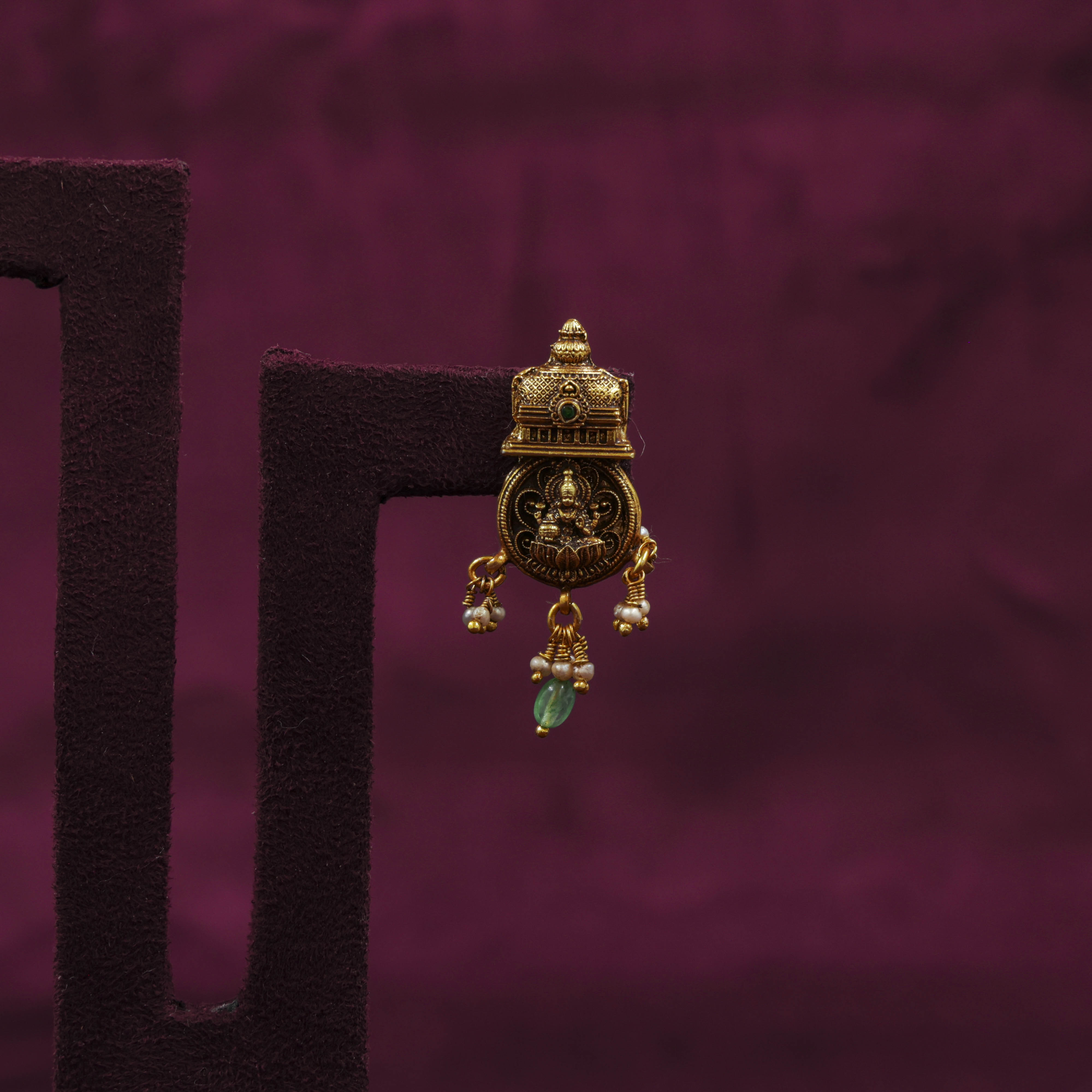 Saubhagya Jewellers - Gold Temple Earrings