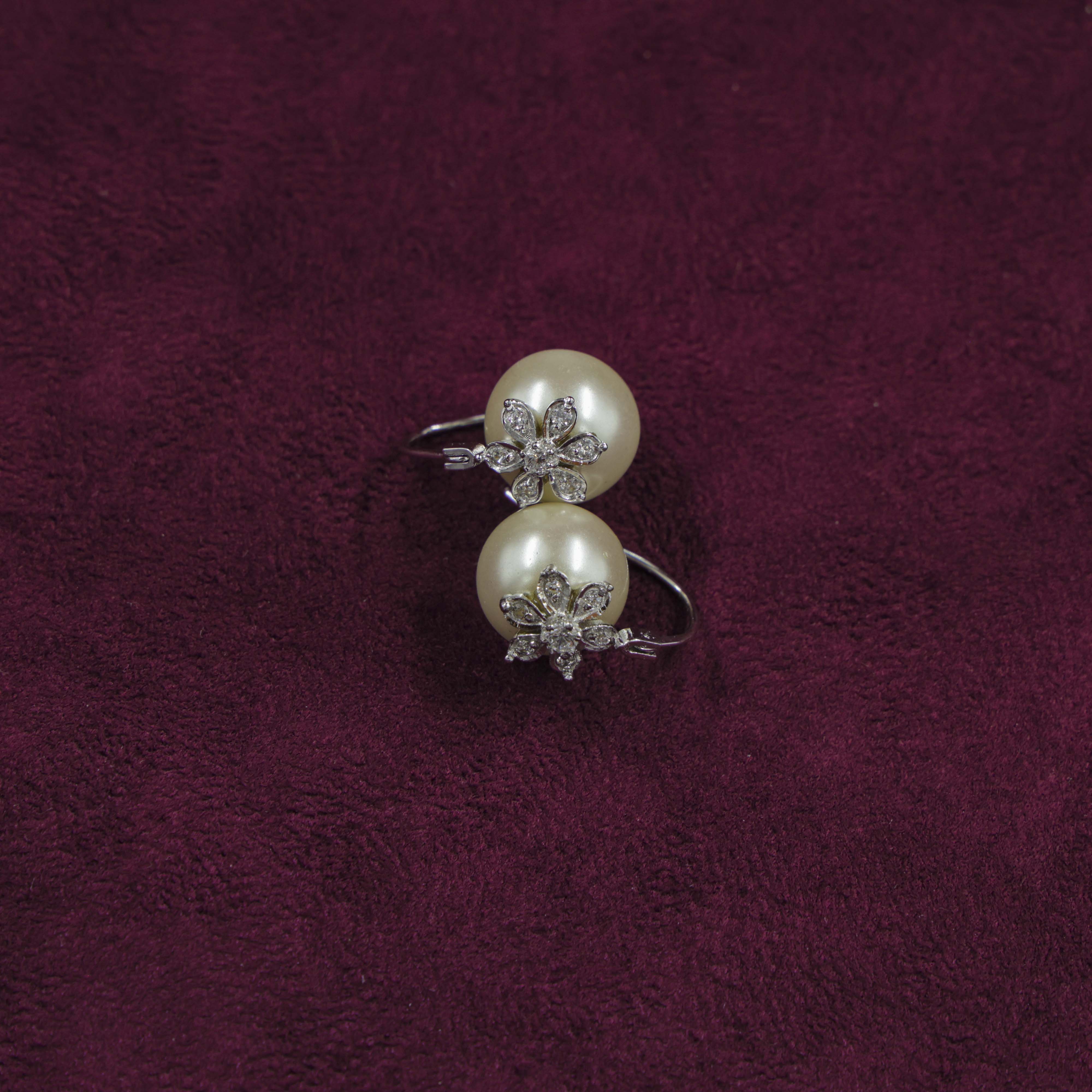 Saubhagya Jewellers - Pearl Flower Earrings