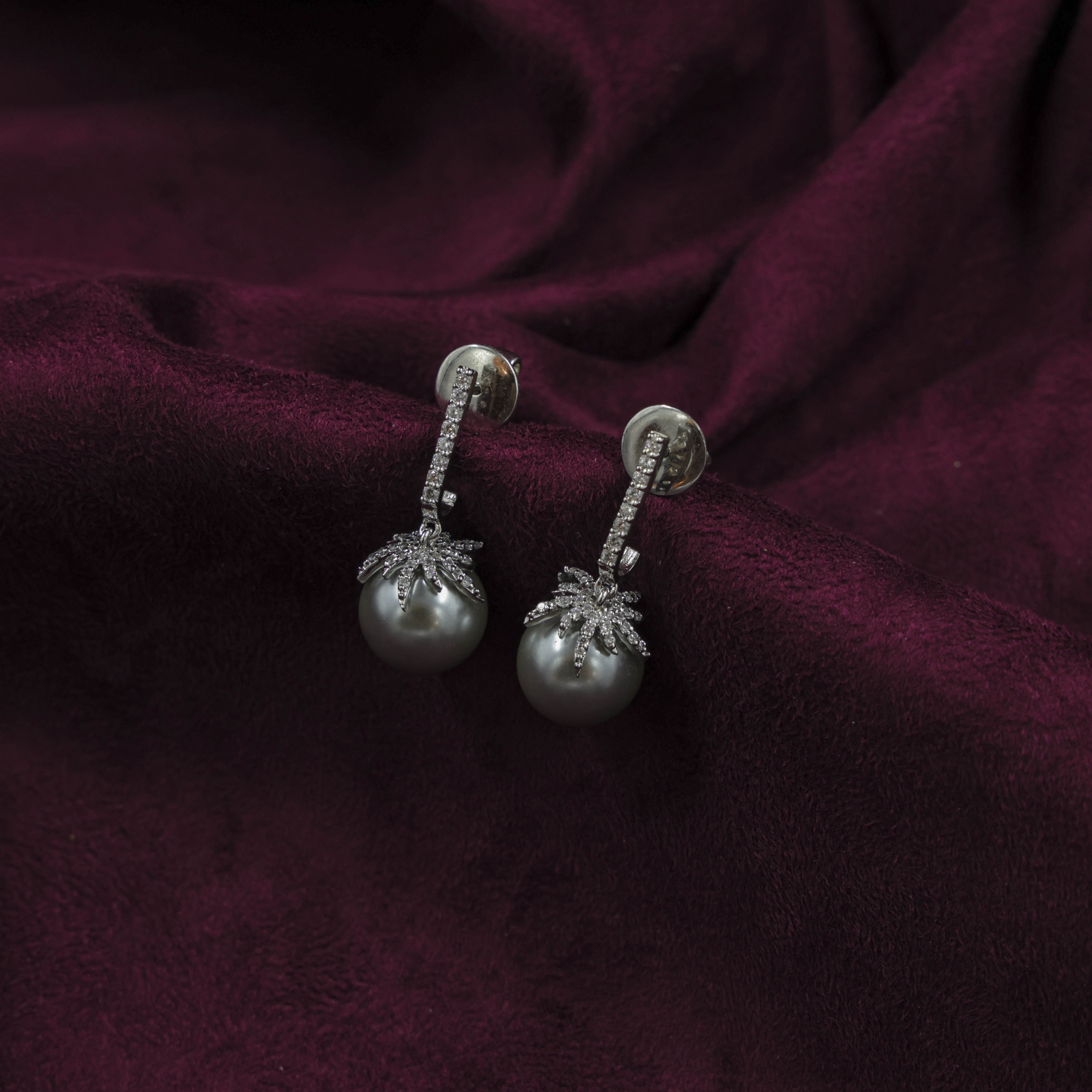 Saubhagya Jewellers - Pearl Chandbali Earrings