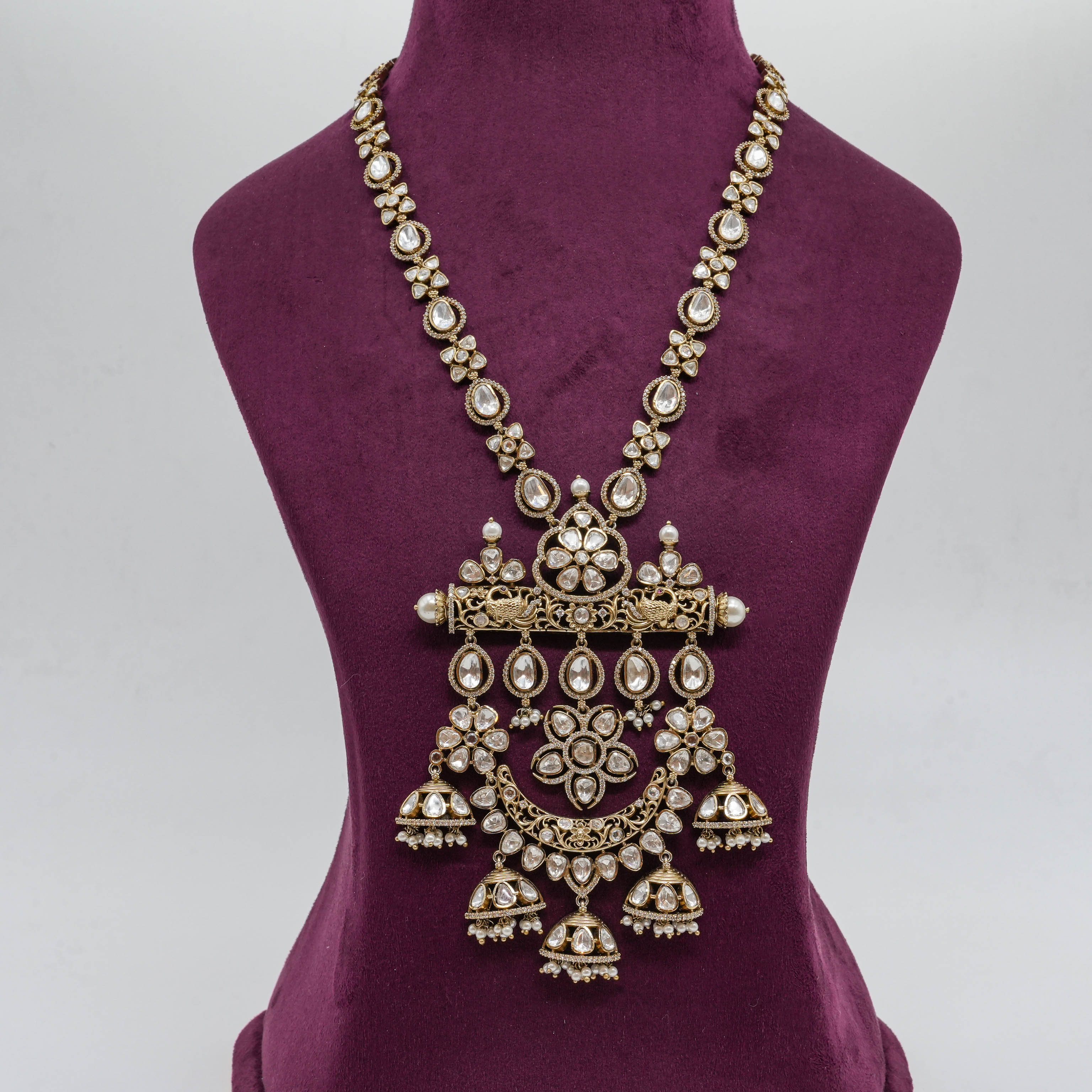Saubhagya Jewellers - Jhumka Pendant Long Necklace Set
