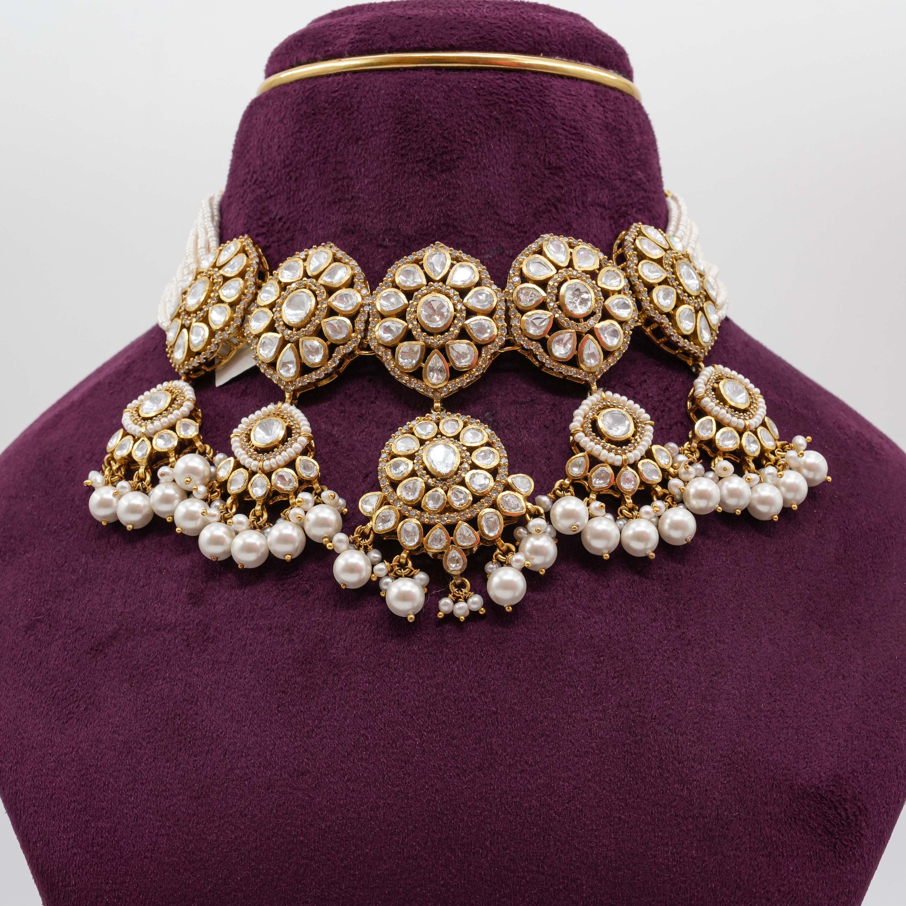 Saubhagya Jewellers - Polki Pearl Choker