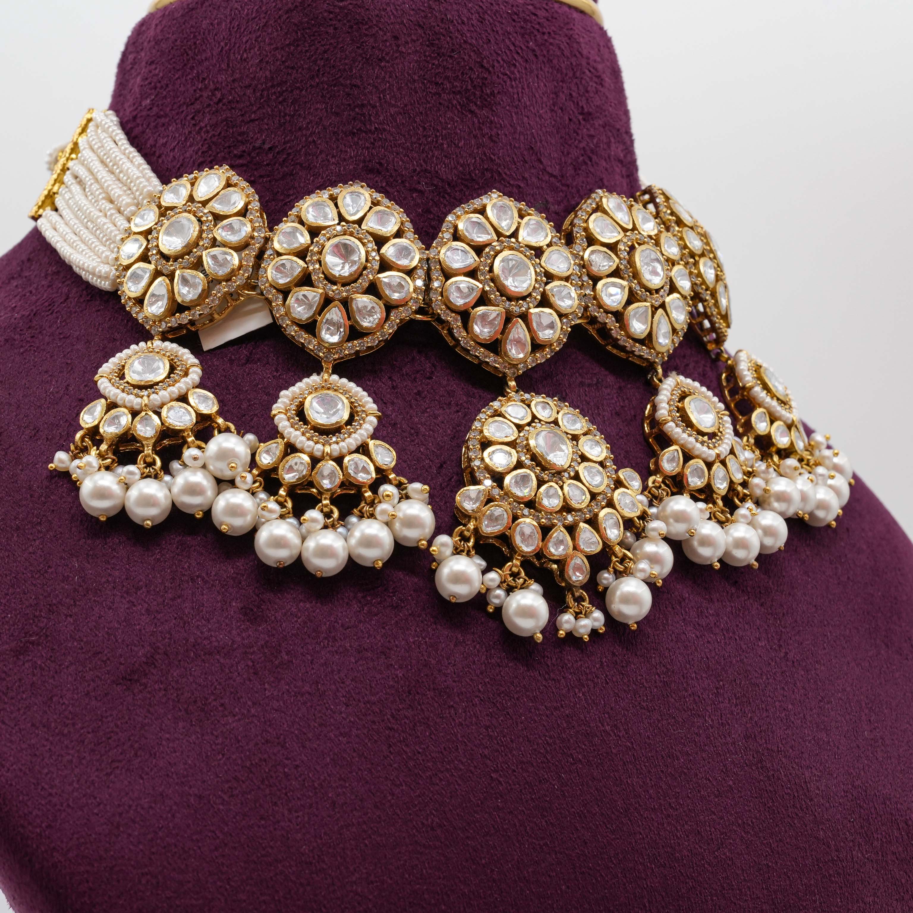 Saubhagya Jewellers - Polki Pearl Choker