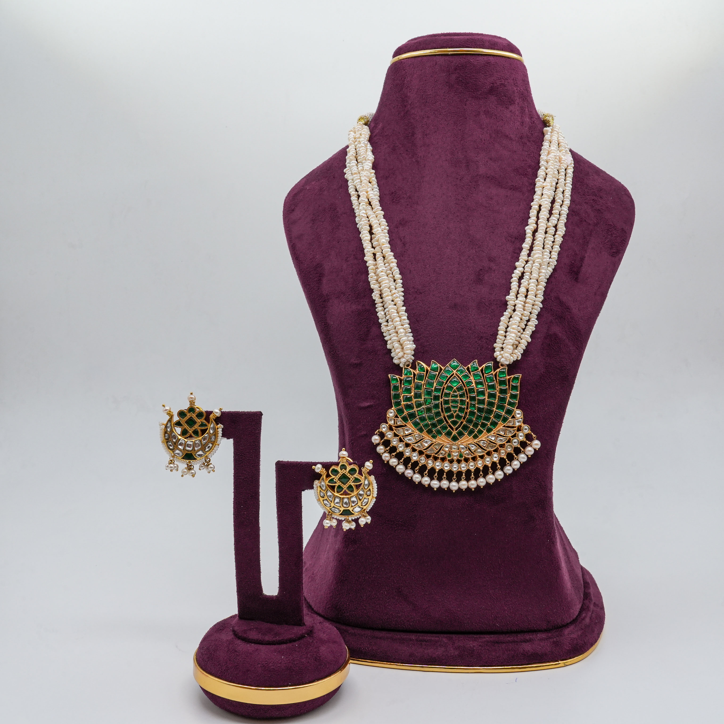 Lotus Kundan Necklace Set