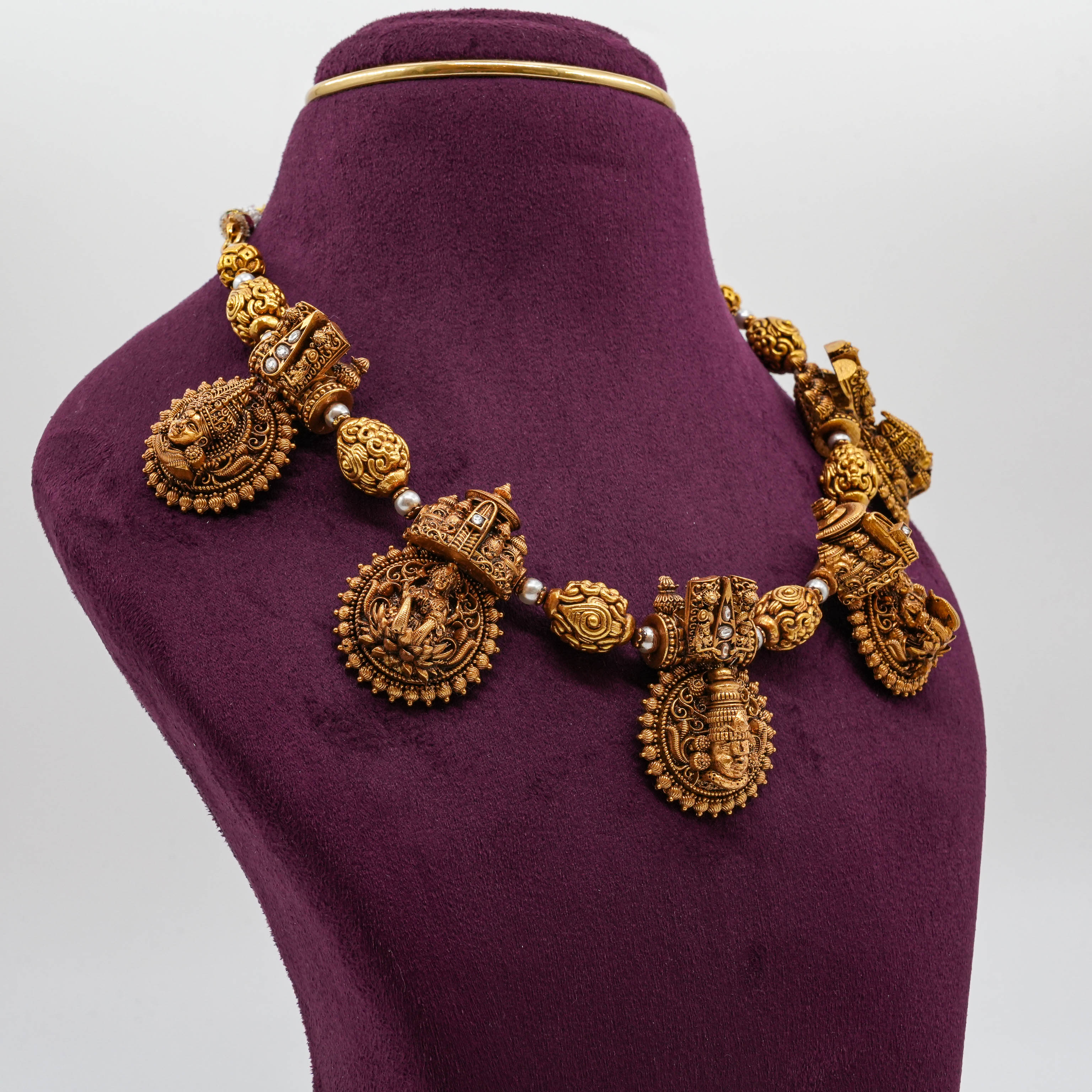Saubhagya Jewellers - Balaji and Goddess Lakshmi ji Temple Necklace