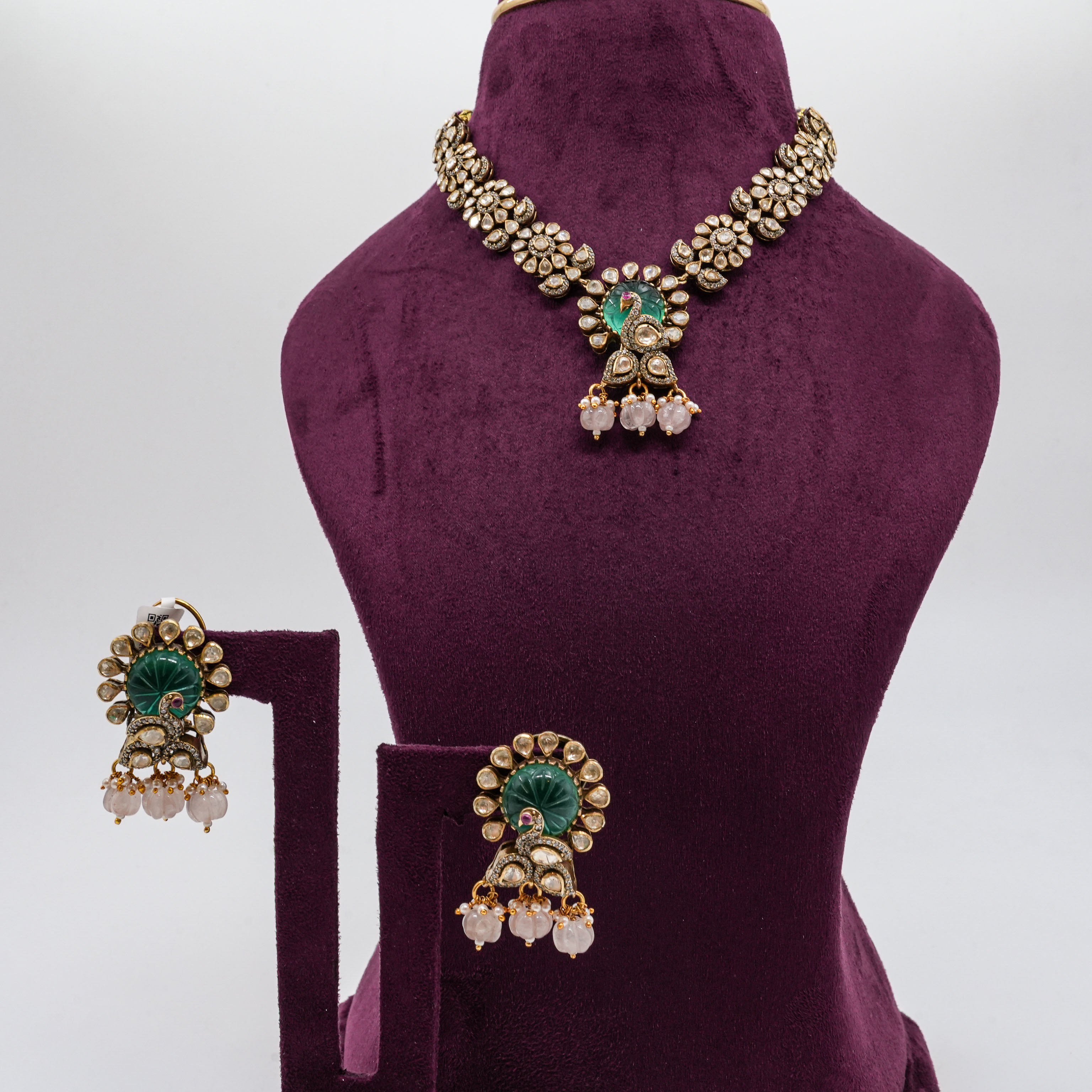 Saubhagya Jewellers - Peacock Short Necklace Set