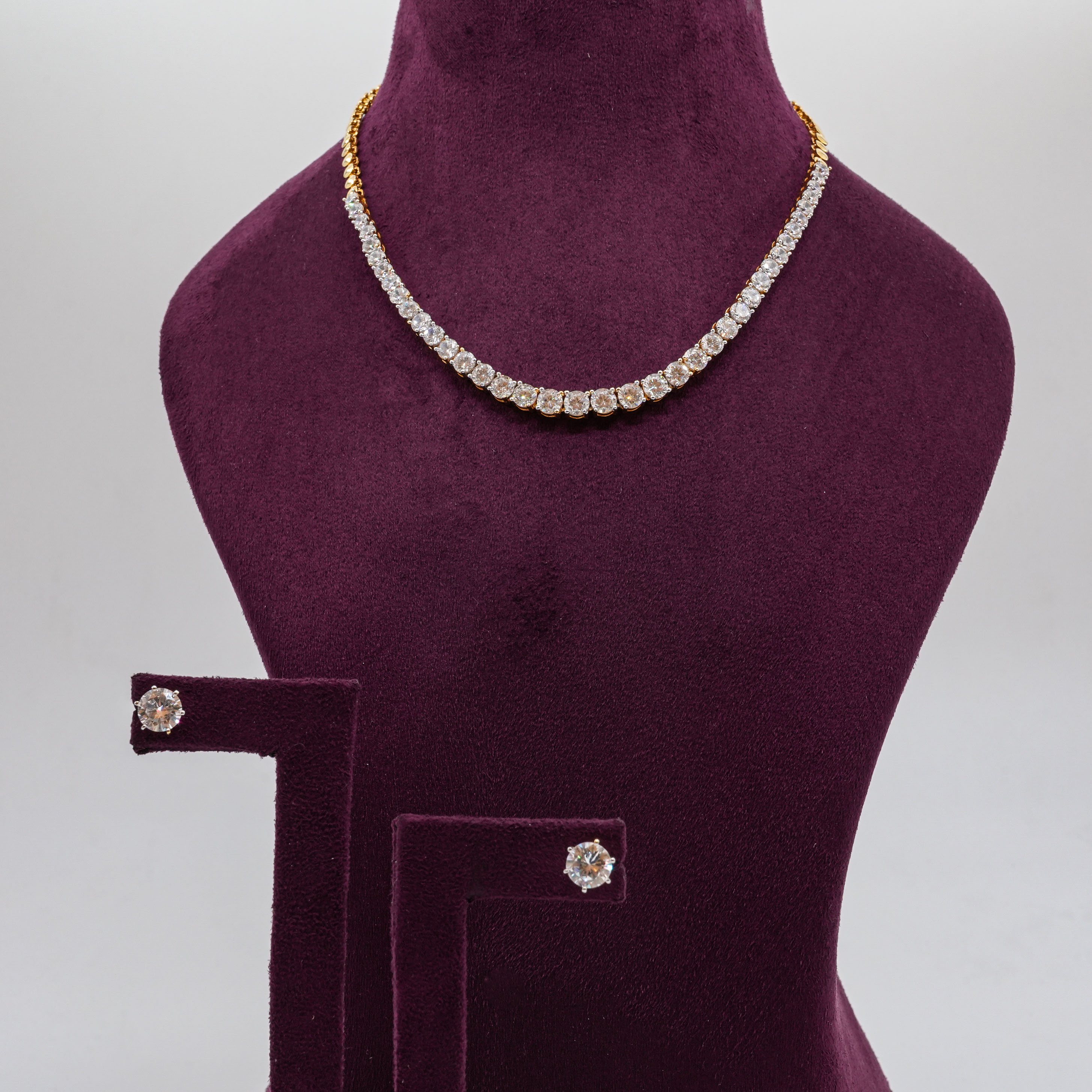 Tennis CZ Necklace Set