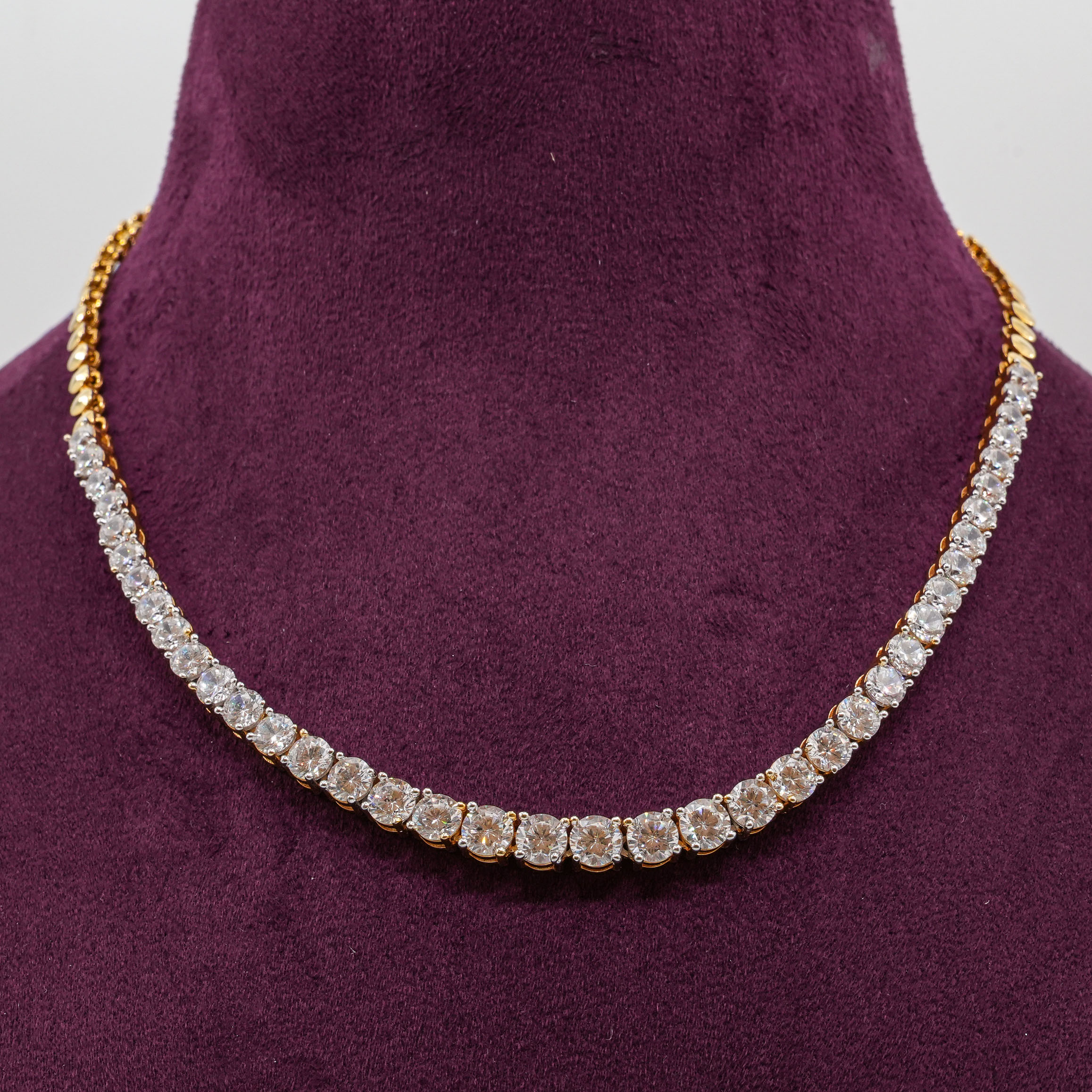 Saubhagya Jewellers - Tennis CZ Necklace Set