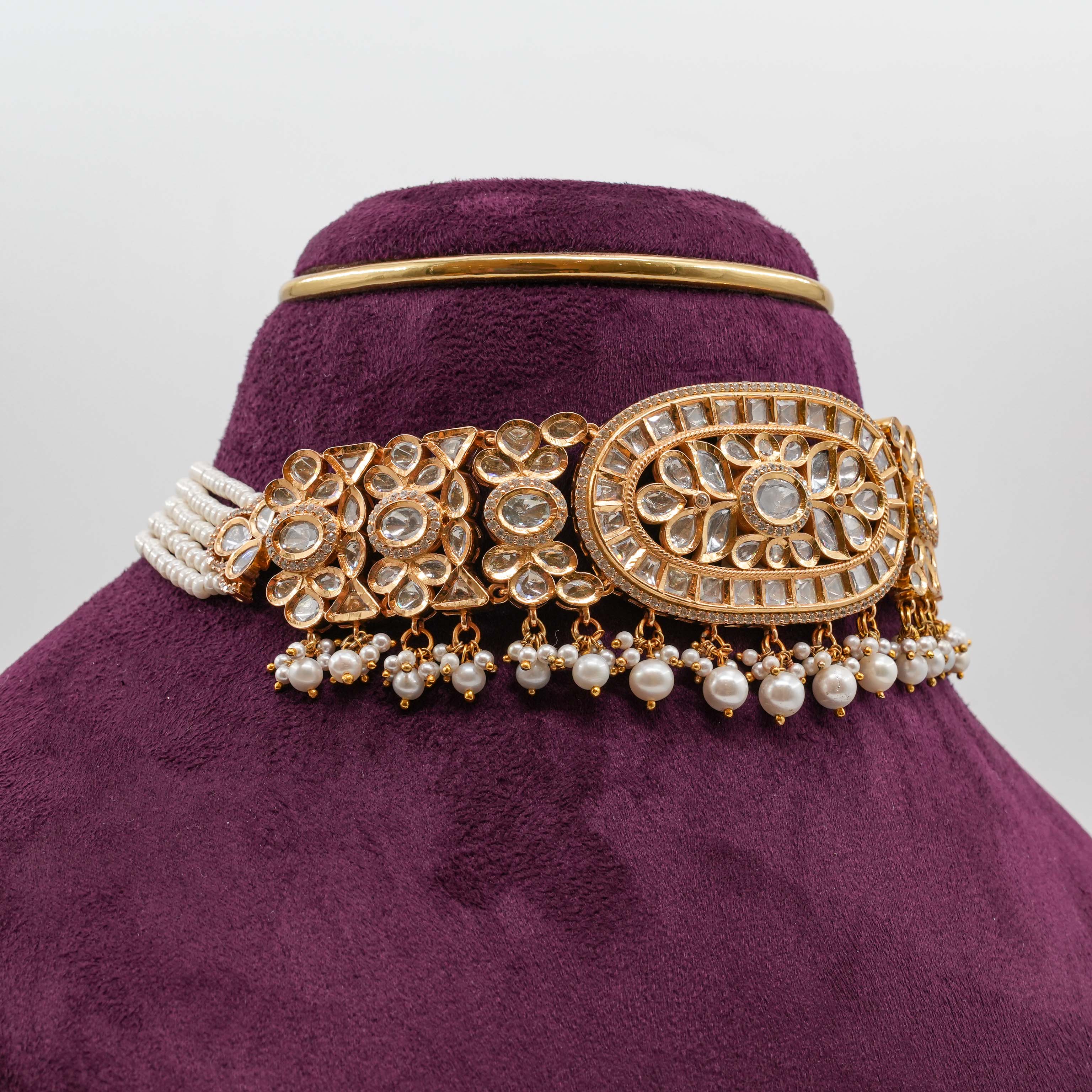 Saubhagya Jewellers - Oval Mossanite Choker