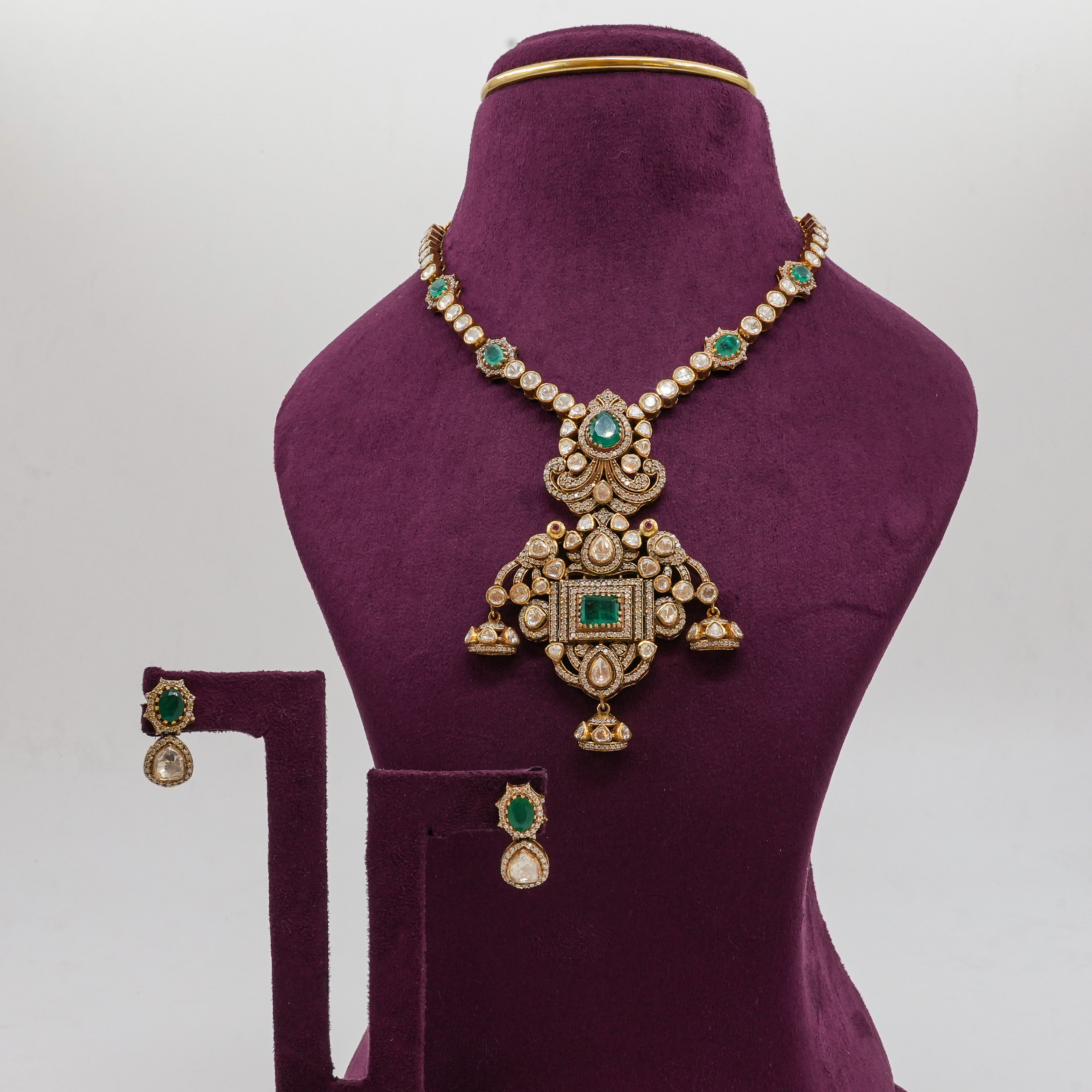 Polki Pendant Set