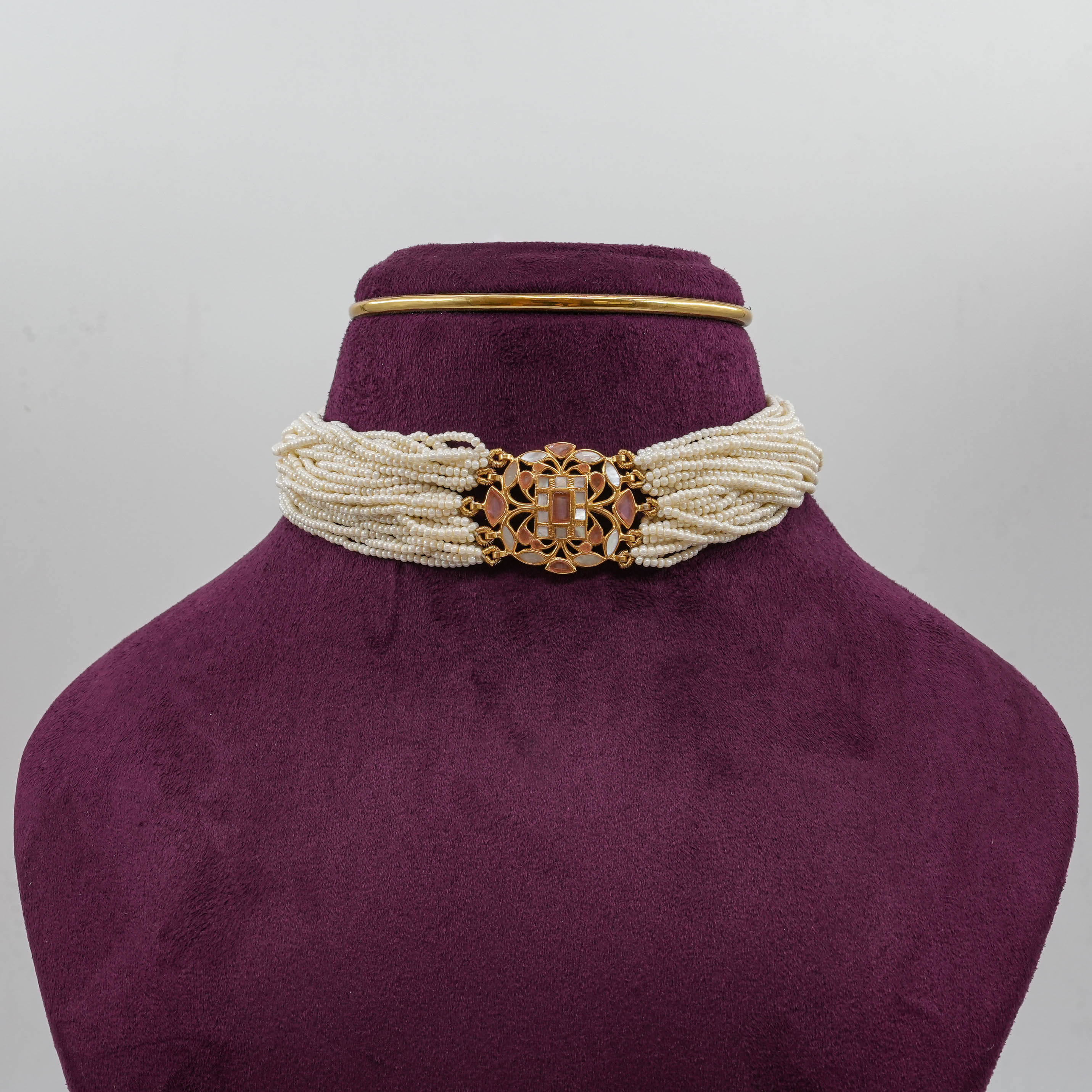 Saubhagya Jewellers - Pearl Temple Choker