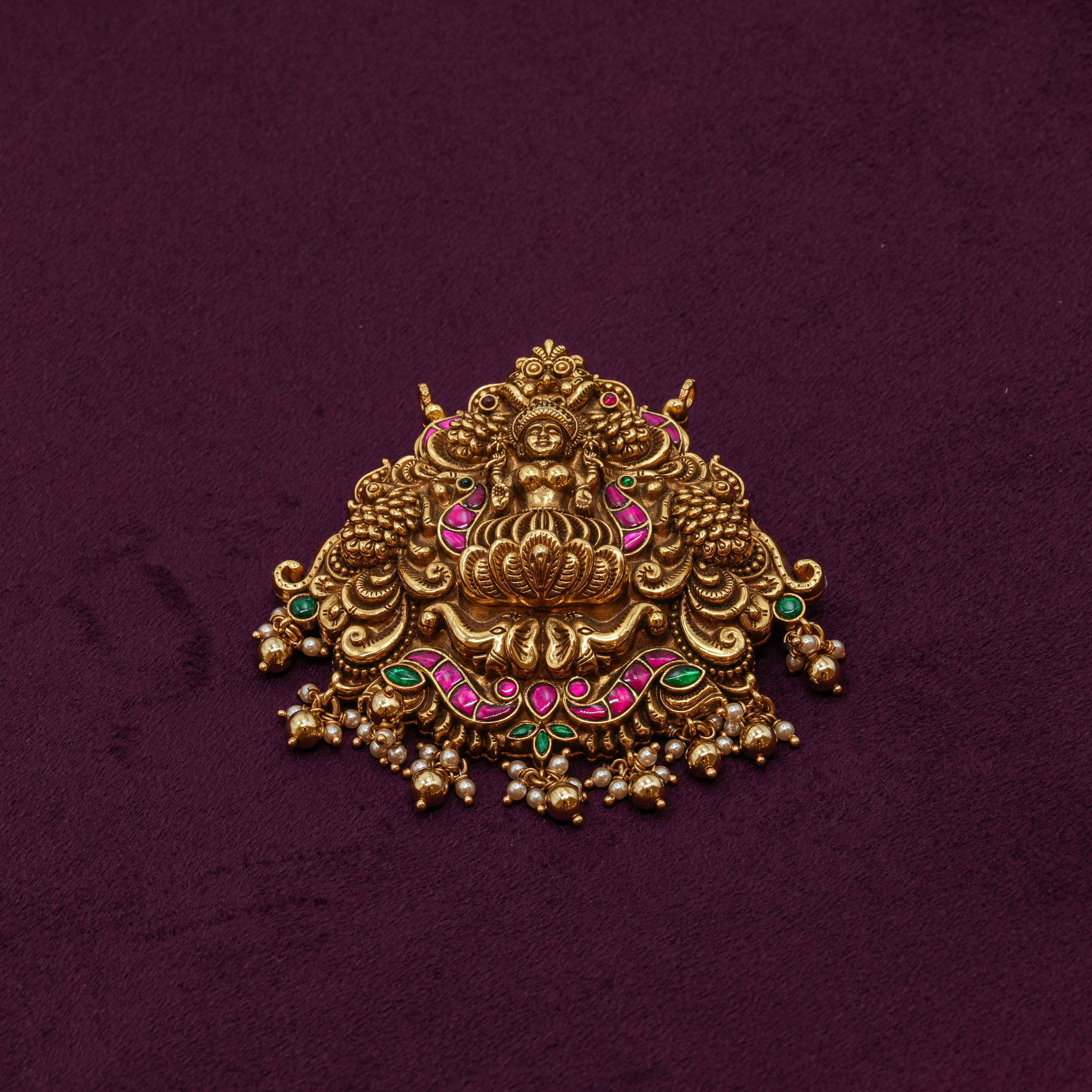 Saubhagya Jewellers - Temple Pendant Set