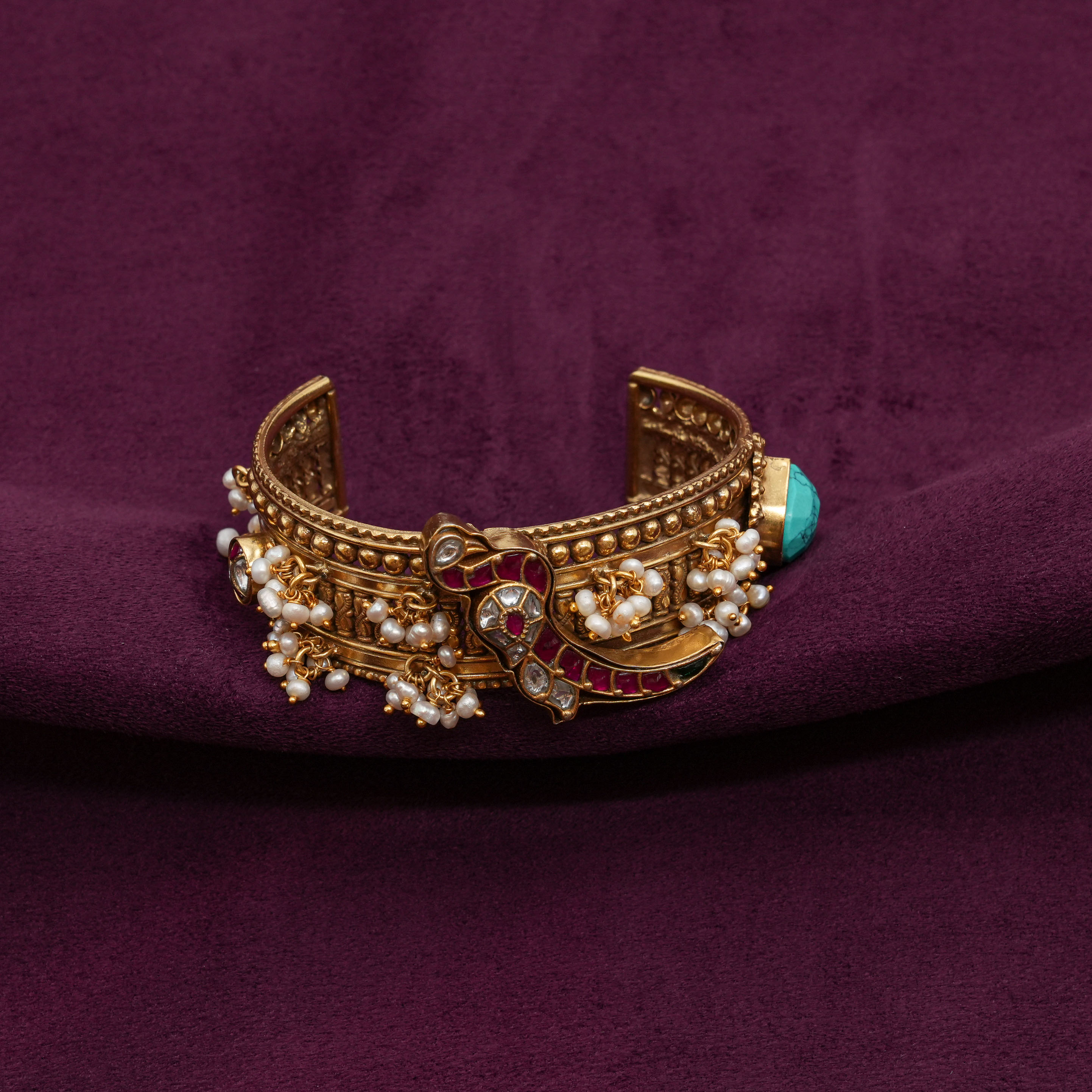 Saubhagya Jewellers - Antique Peacock Kada