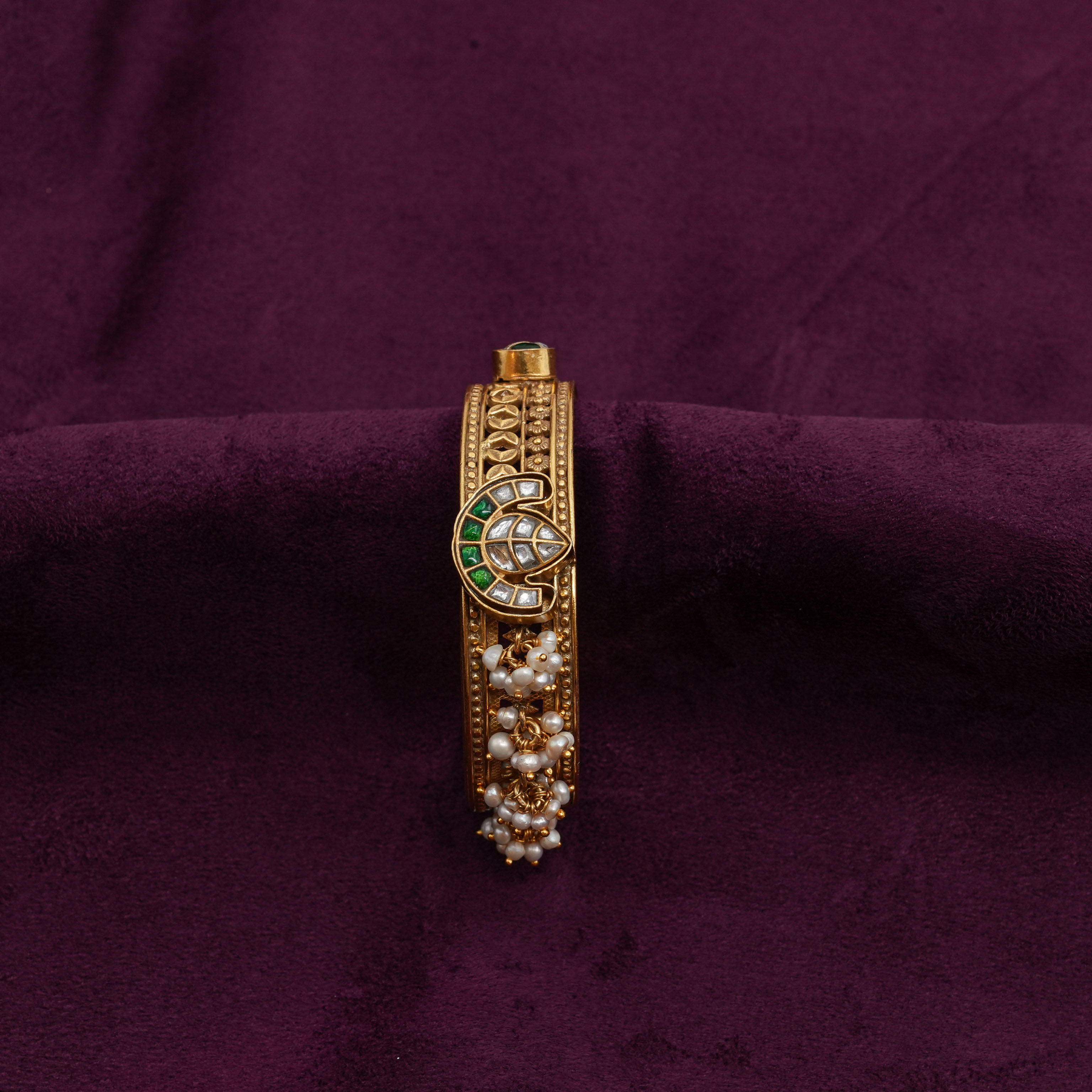 Saubhagya Jewellers - Kundan Pearl Kada